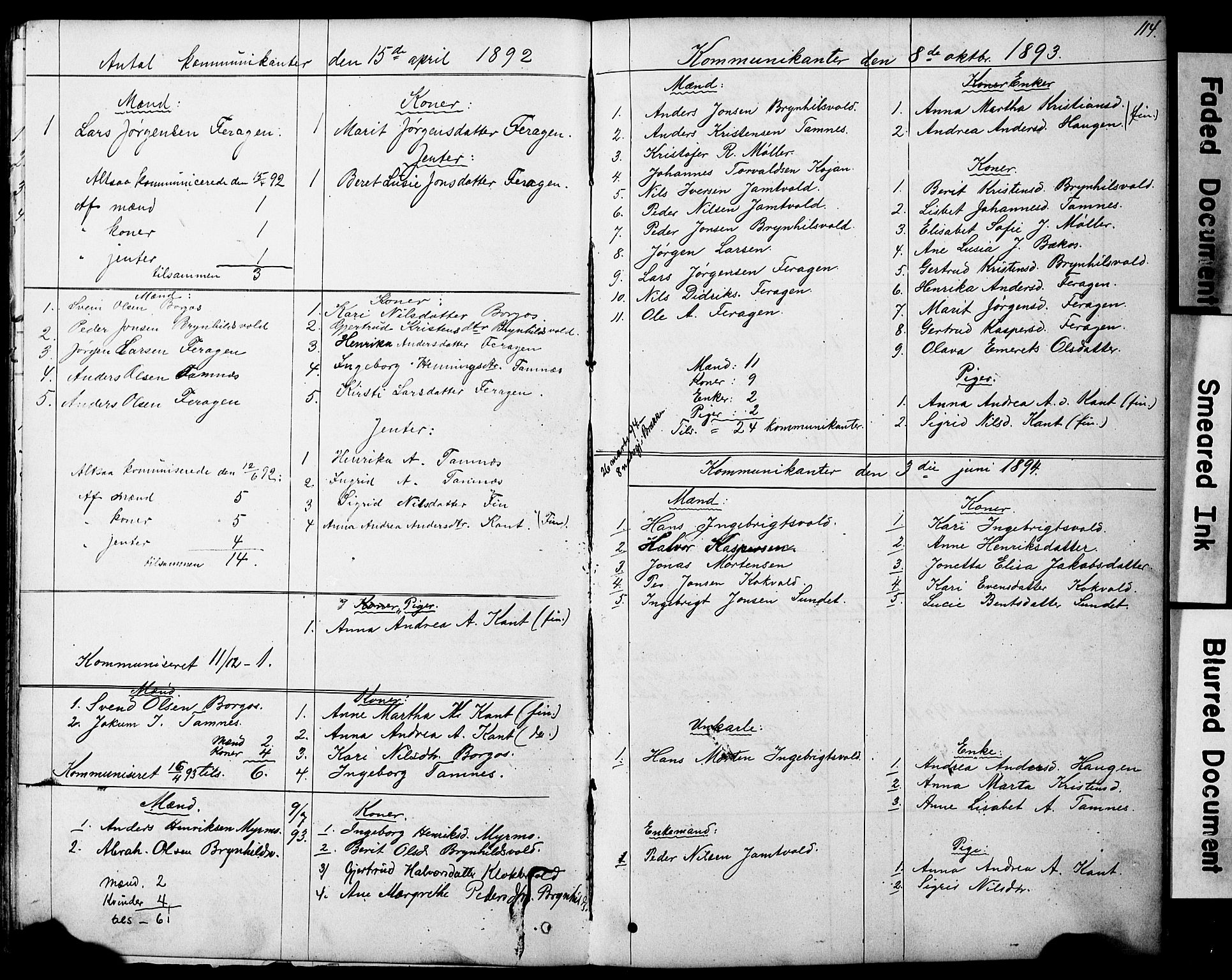 Ministerialprotokoller, klokkerbøker og fødselsregistre - Sør-Trøndelag, SAT/A-1456/683/L0949: Parish register (copy) no. 683C01, 1880-1896, p. 114