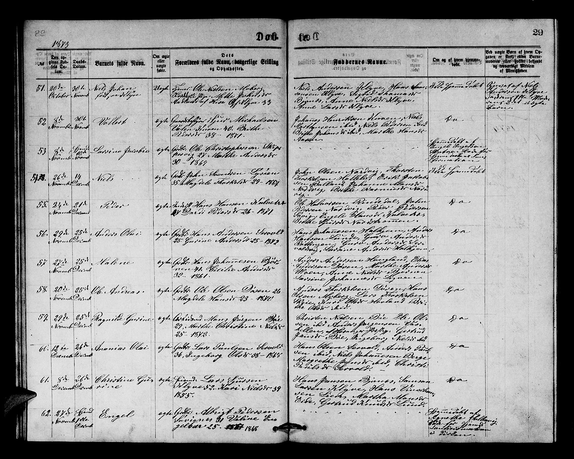 Os sokneprestembete, SAB/A-99929: Parish register (copy) no. A 1, 1869-1879, p. 29