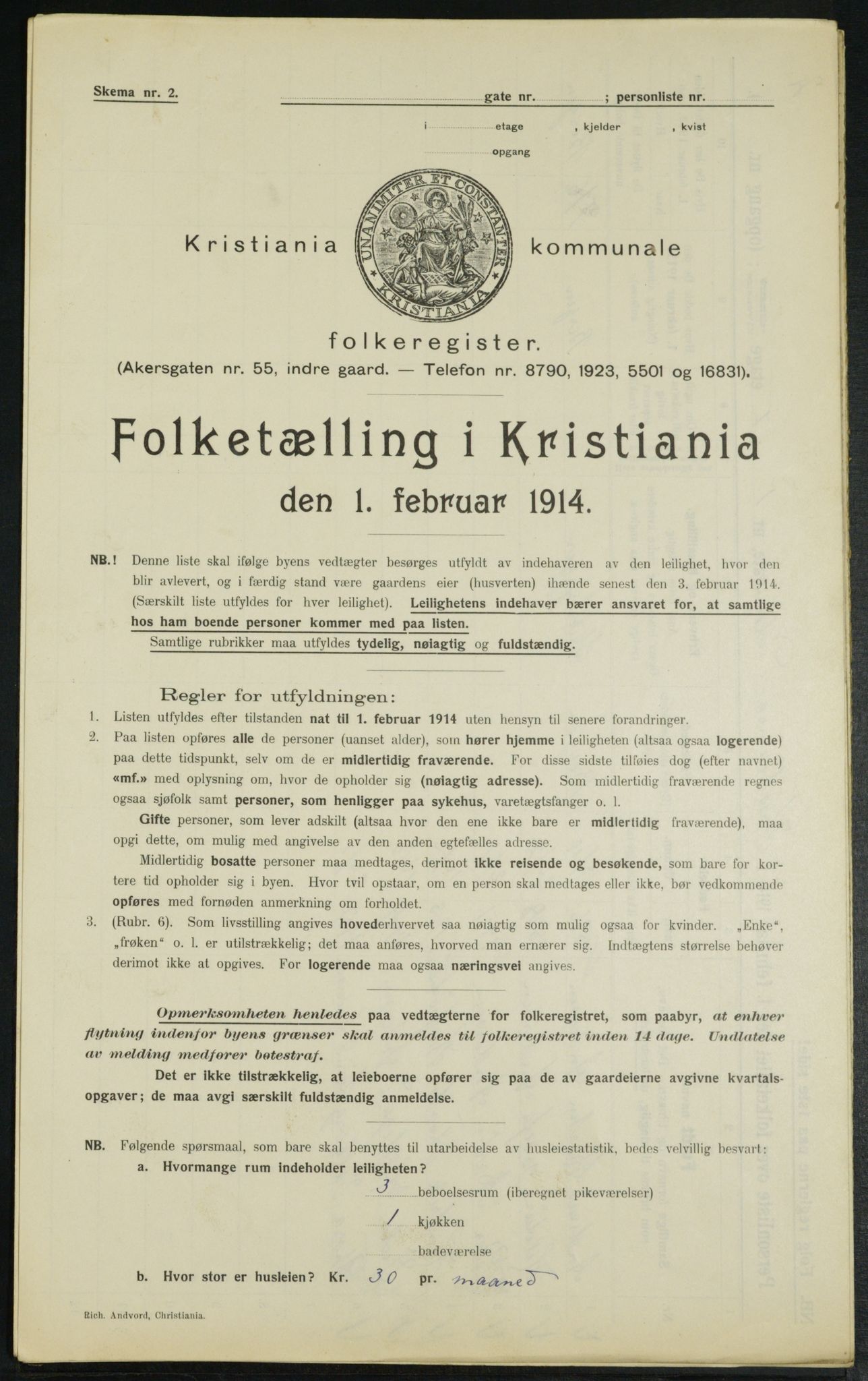 OBA, Municipal Census 1914 for Kristiania, 1914, p. 15985