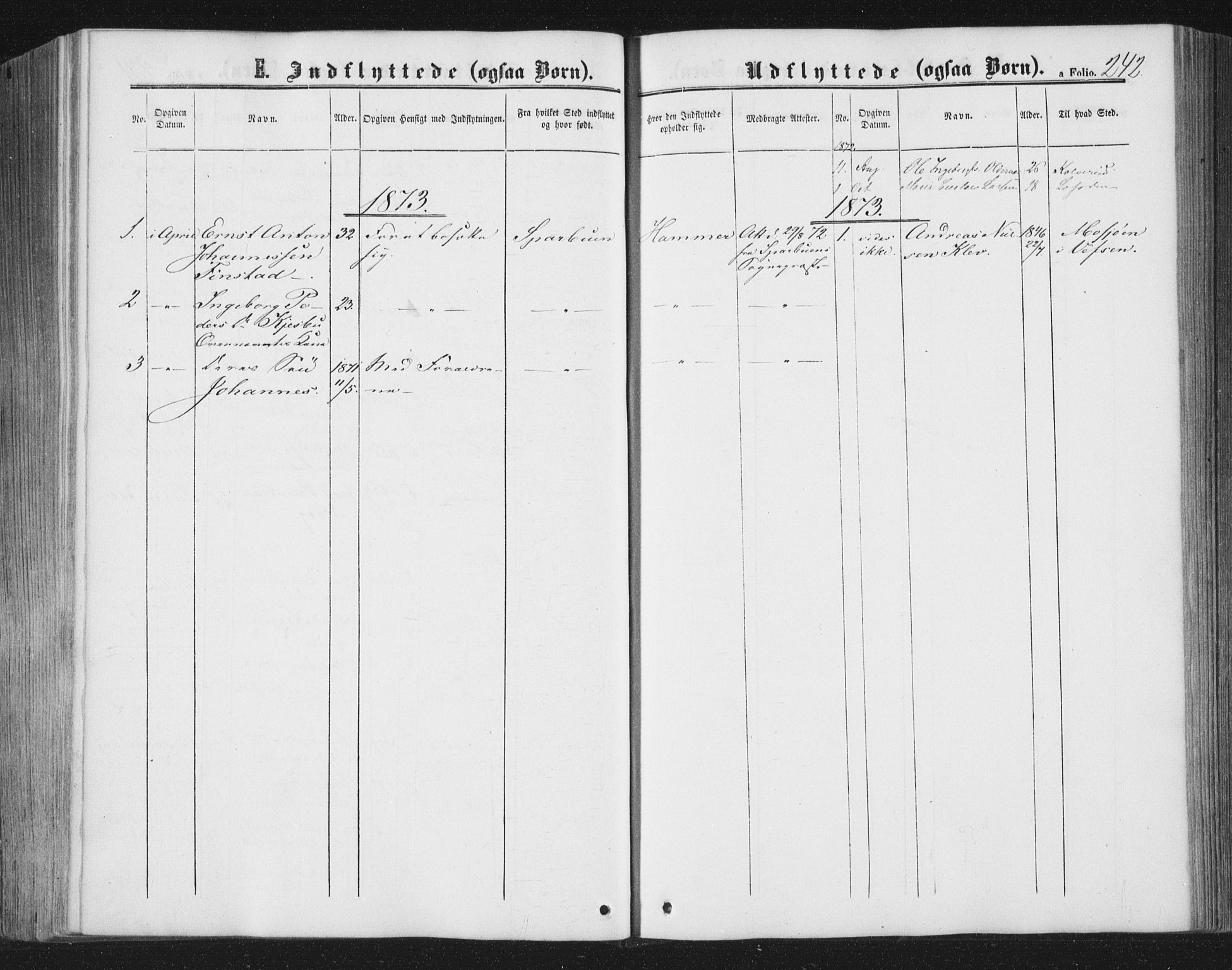 Ministerialprotokoller, klokkerbøker og fødselsregistre - Nord-Trøndelag, SAT/A-1458/749/L0472: Parish register (official) no. 749A06, 1857-1873, p. 242