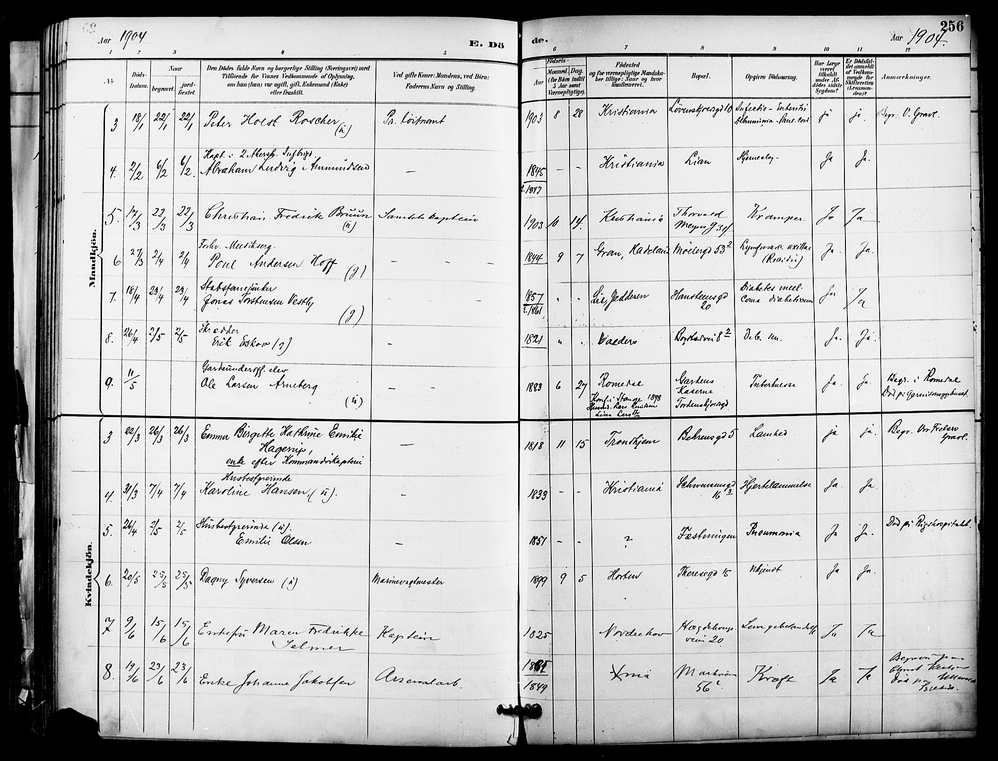 Garnisonsmenigheten Kirkebøker, SAO/A-10846/F/Fa/L0013: Parish register (official) no. 13, 1894-1904, p. 256
