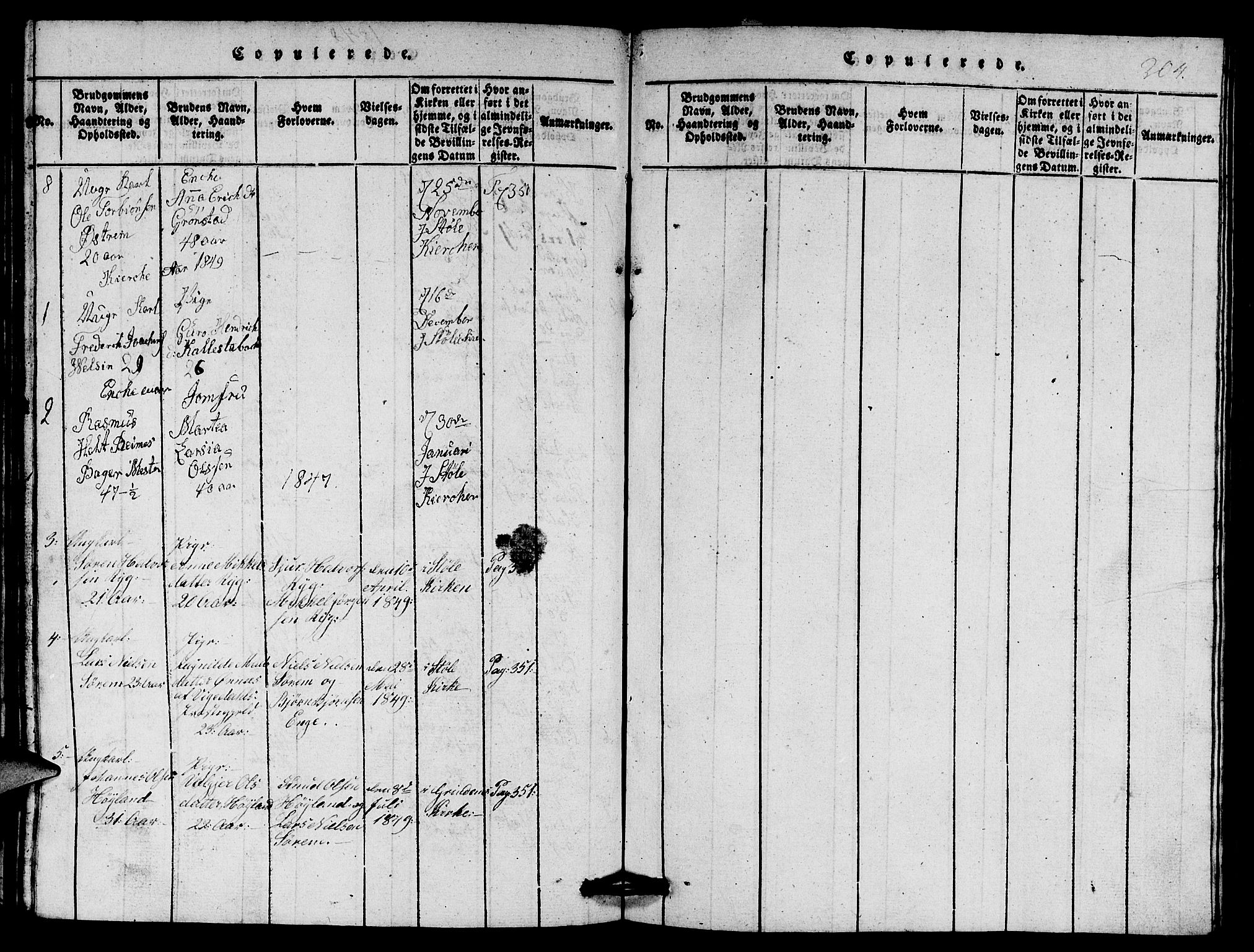 Etne sokneprestembete, SAB/A-75001/H/Hab: Parish register (copy) no. A 1, 1815-1849, p. 204