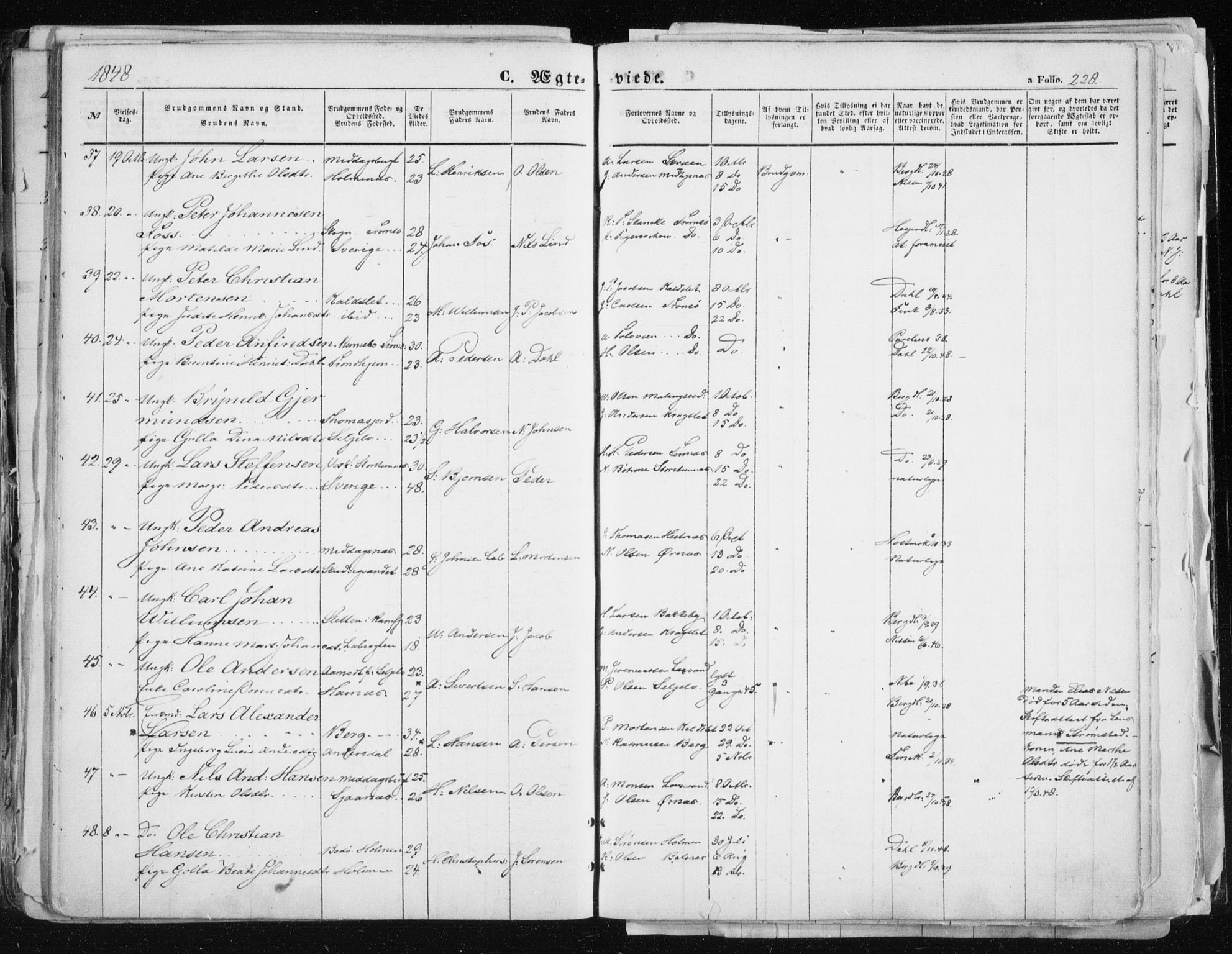 Tromsø sokneprestkontor/stiftsprosti/domprosti, AV/SATØ-S-1343/G/Ga/L0010kirke: Parish register (official) no. 10, 1848-1855, p. 228