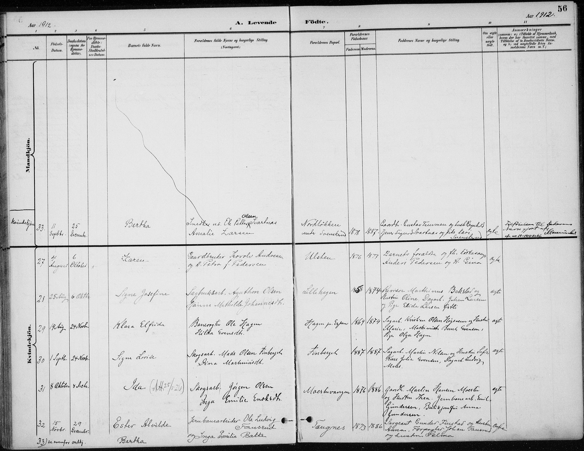 Stange prestekontor, AV/SAH-PREST-002/K/L0023: Parish register (official) no. 23, 1897-1920, p. 56