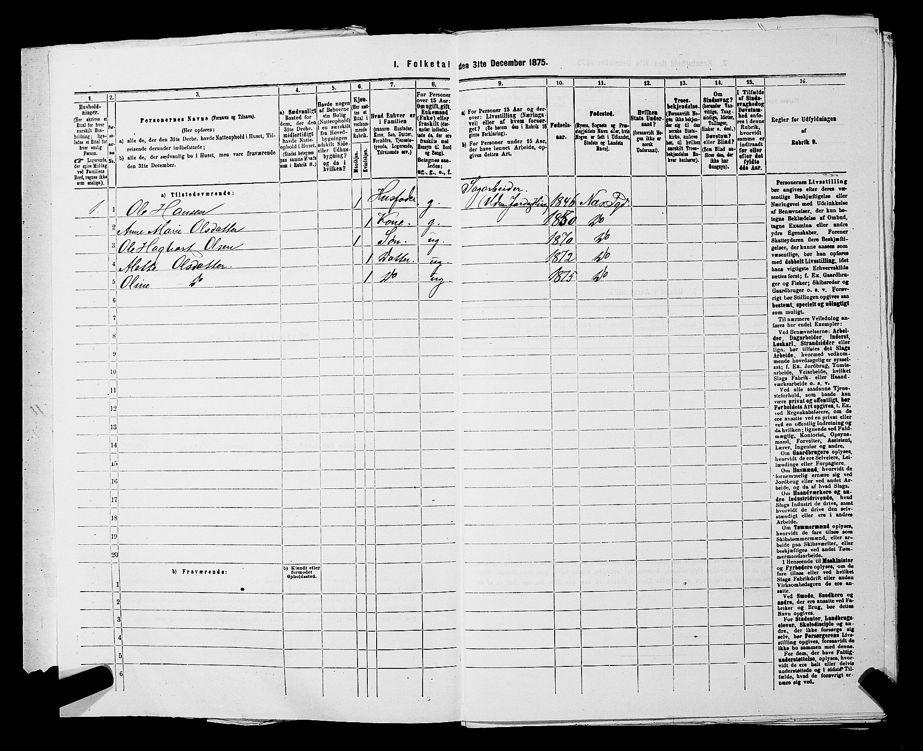 RA, 1875 census for 0236P Nes, 1875, p. 1684