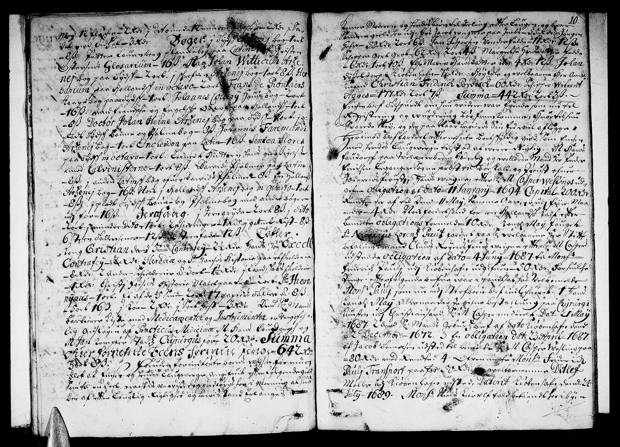 Stavanger byfogd, AV/SAST-A-101408/001/5/50/503BB/L0003: Skifteprotokoll, 1695-1707, p. 9b-10a