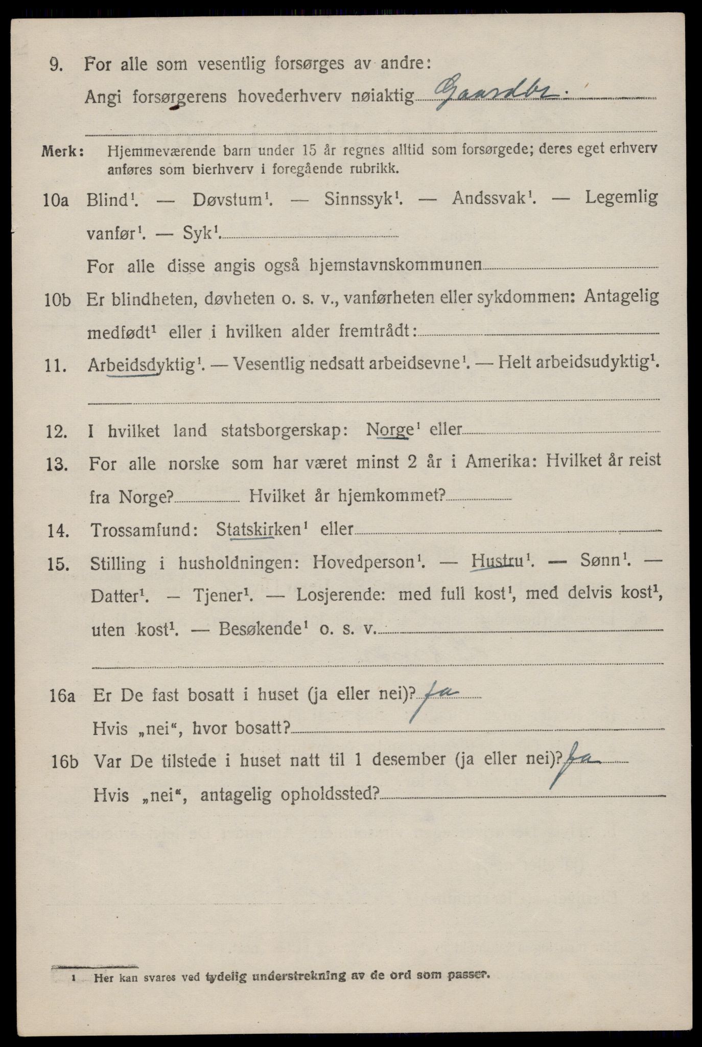 SAST, 1920 census for Klepp, 1920, p. 6571