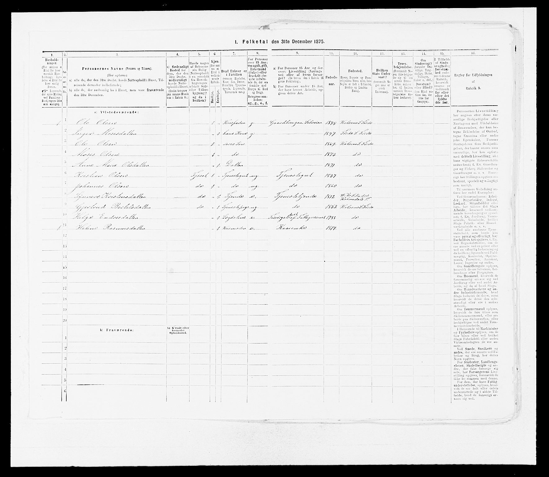 SAB, 1875 census for 1432P Førde, 1875, p. 112