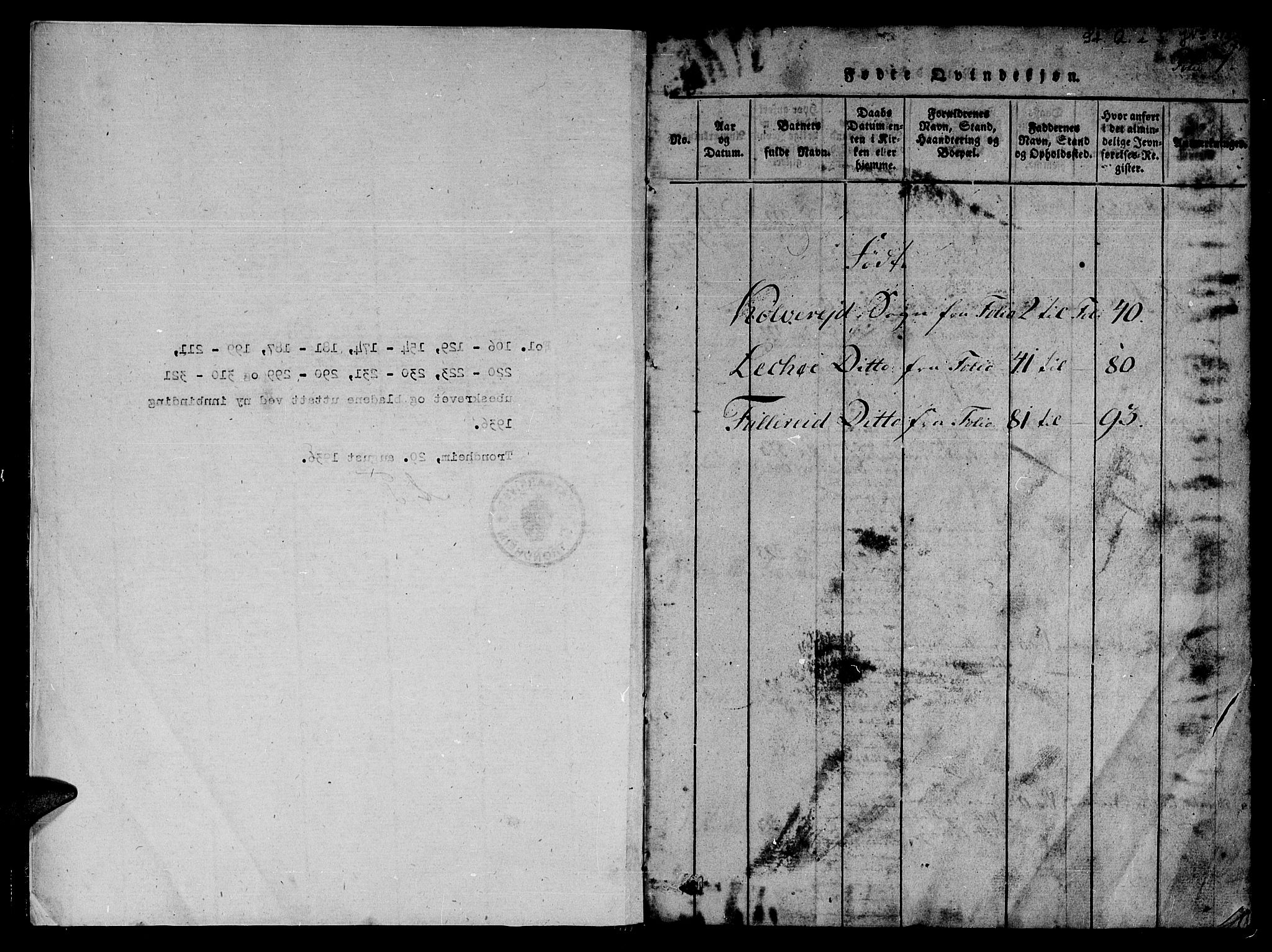 Ministerialprotokoller, klokkerbøker og fødselsregistre - Nord-Trøndelag, AV/SAT-A-1458/780/L0636: Parish register (official) no. 780A03 /3, 1815-1829, p. 1