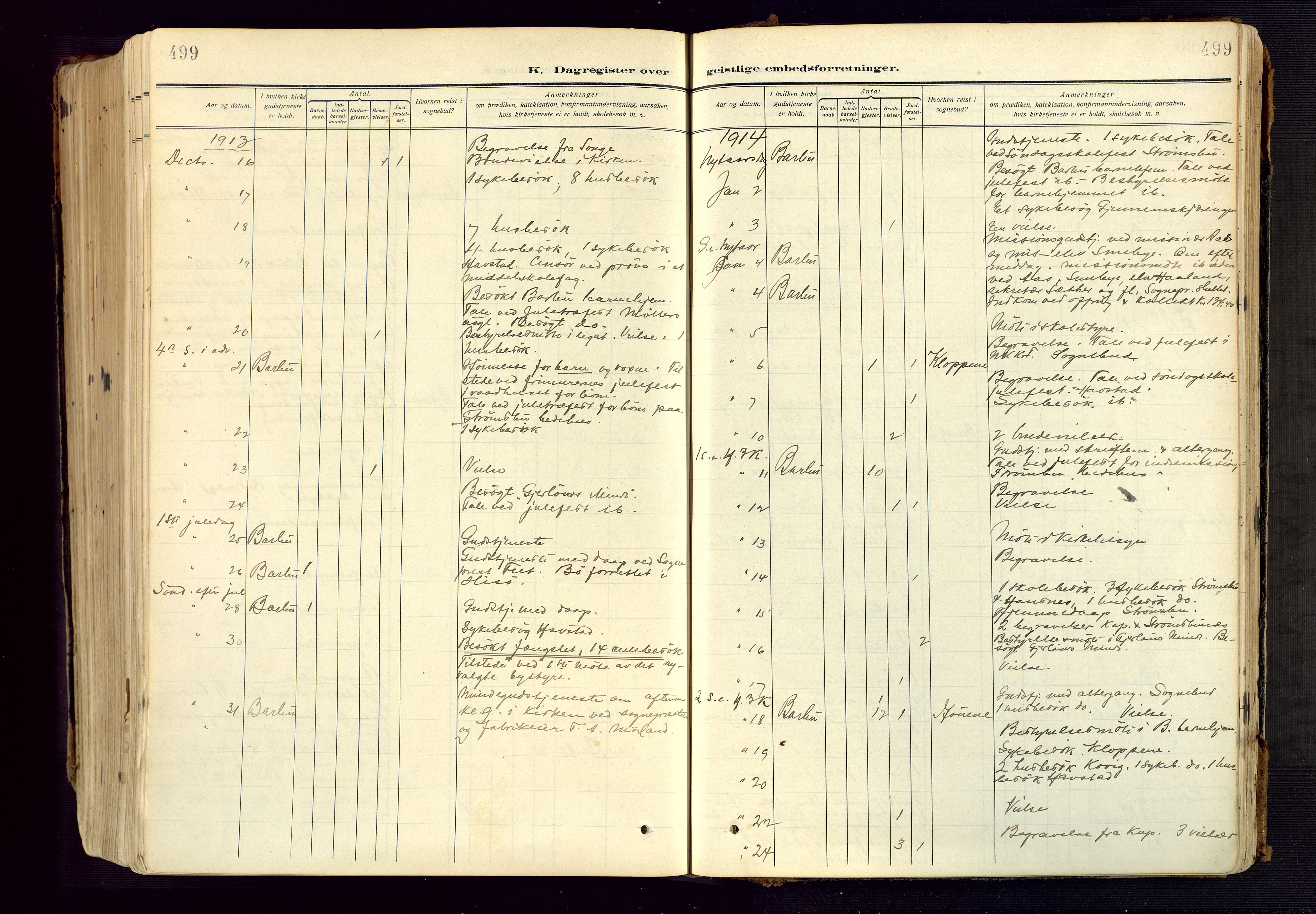 Barbu sokneprestkontor, AV/SAK-1111-0003/F/Fa/L0006: Parish register (official) no. A 6, 1910-1929, p. 499