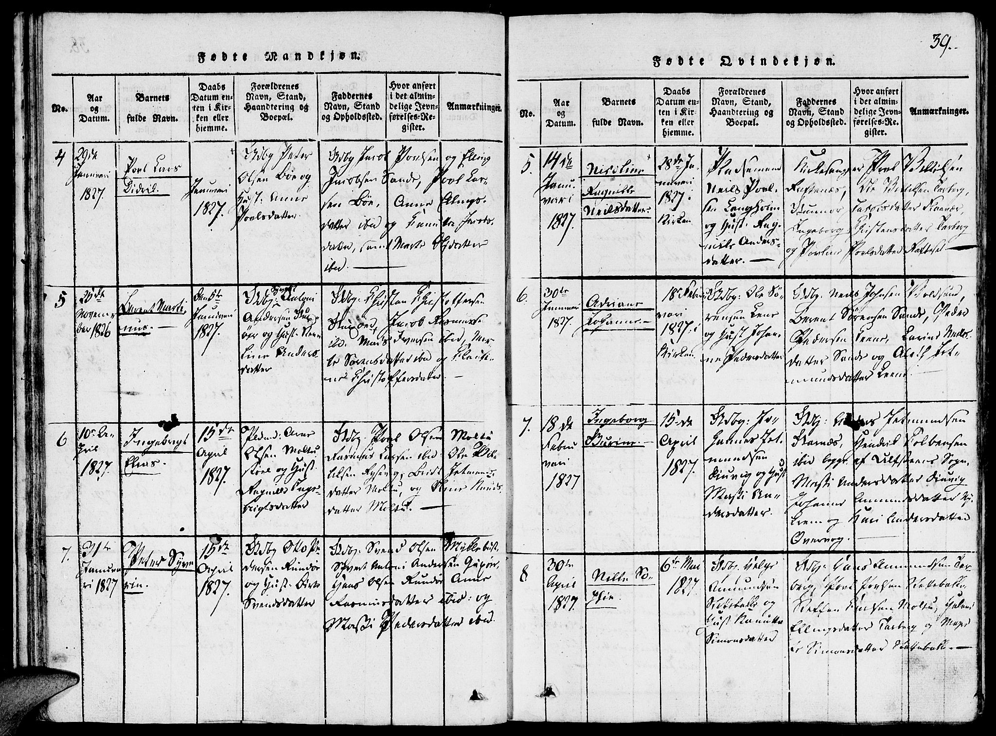 Ministerialprotokoller, klokkerbøker og fødselsregistre - Møre og Romsdal, AV/SAT-A-1454/507/L0069: Parish register (official) no. 507A04, 1816-1841, p. 39