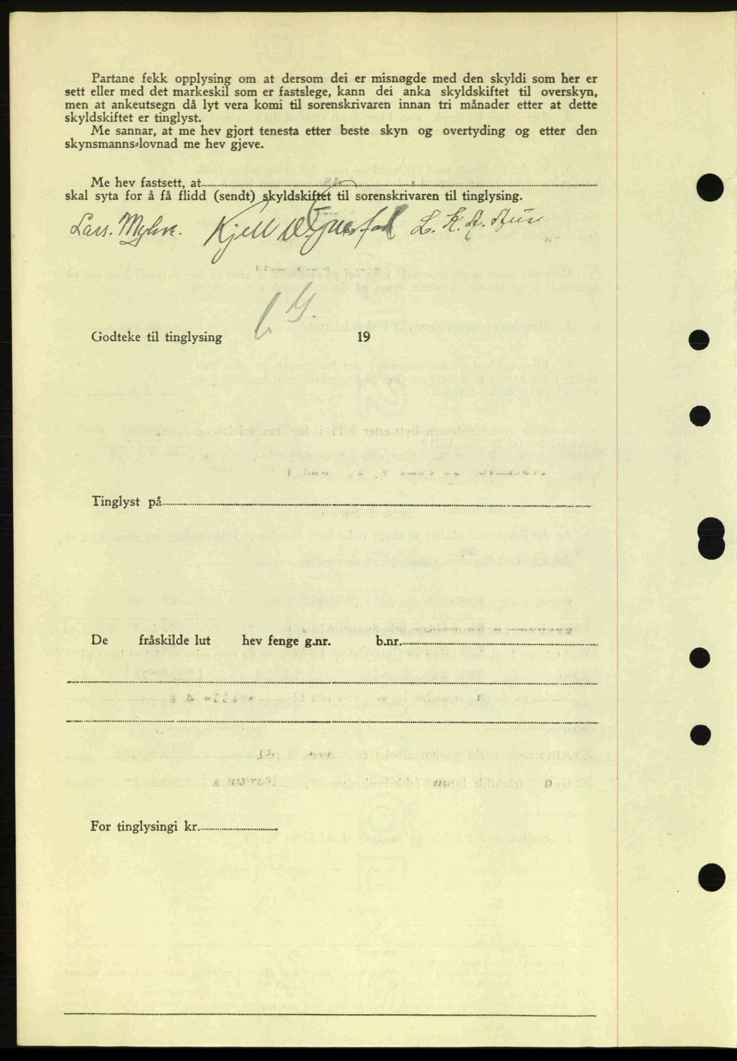 Nordre Sunnmøre sorenskriveri, AV/SAT-A-0006/1/2/2C/2Ca: Mortgage book no. A20a, 1945-1945, Diary no: : 982/1945