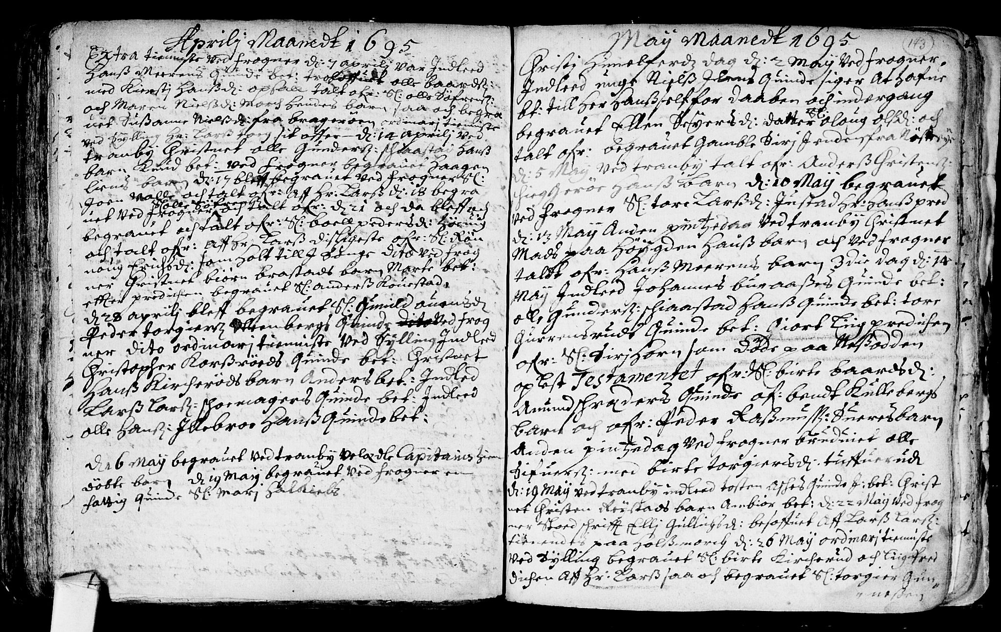 Lier kirkebøker, SAKO/A-230/F/Fa/L0001: Parish register (official) no. I 1, 1672-1701, p. 143