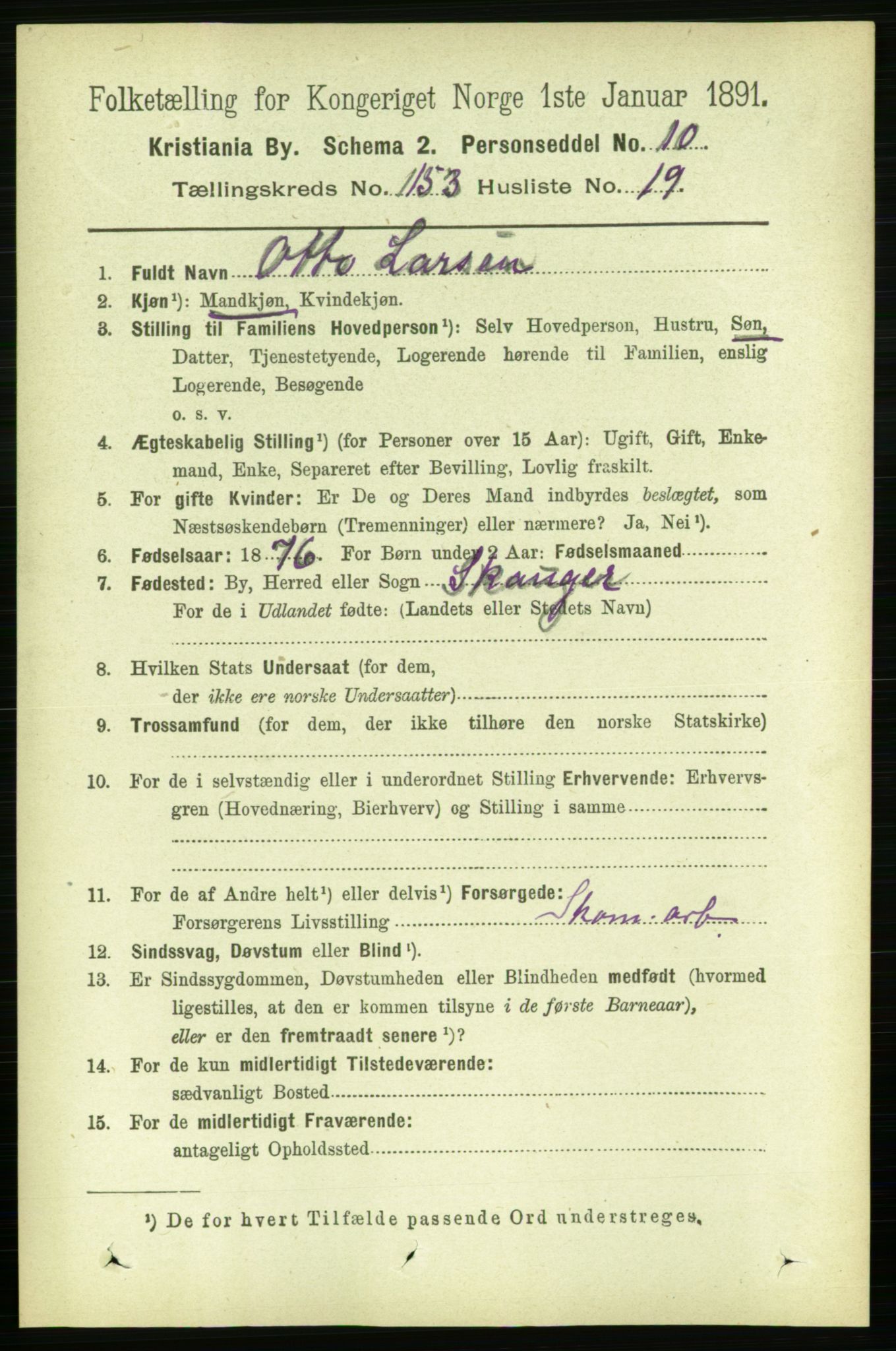 RA, 1891 census for 0301 Kristiania, 1891, p. 86737