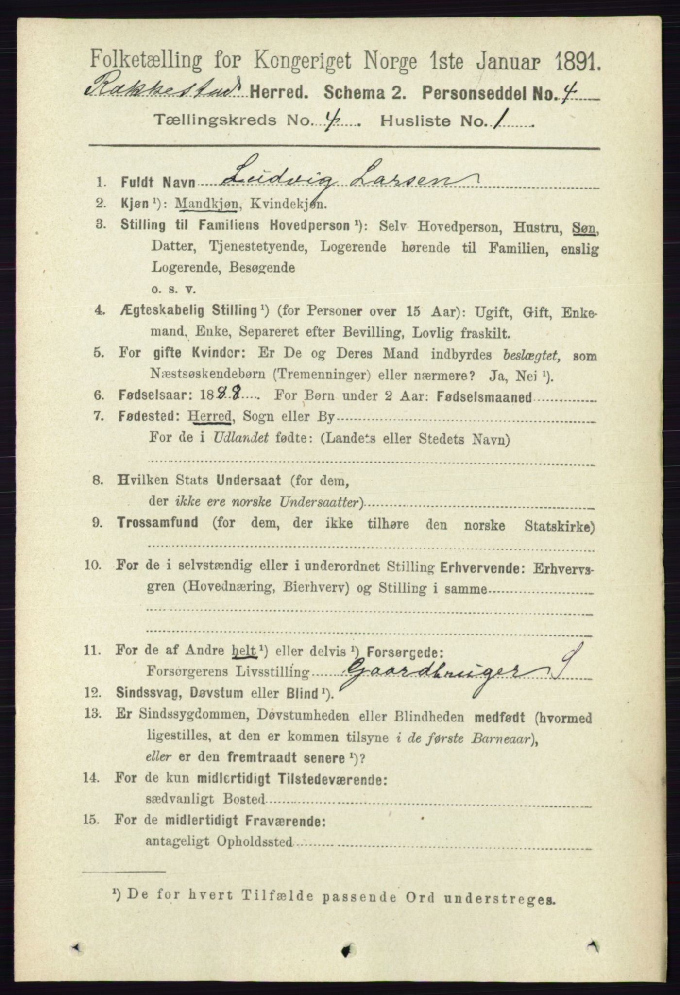 RA, 1891 census for 0128 Rakkestad, 1891, p. 1774