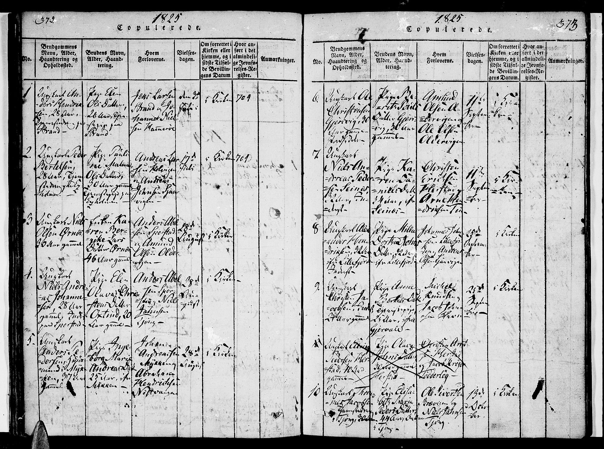 Ministerialprotokoller, klokkerbøker og fødselsregistre - Nordland, SAT/A-1459/841/L0616: Parish register (copy) no. 841C01 /1, 1820-1832, p. 372-373