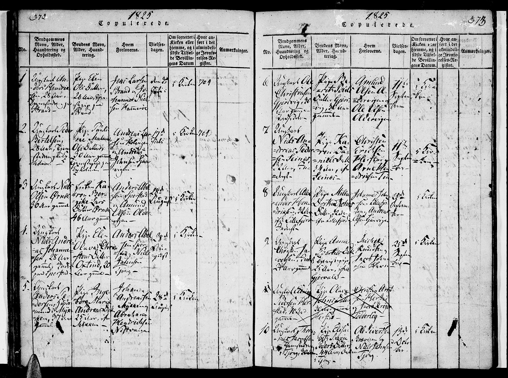 Ministerialprotokoller, klokkerbøker og fødselsregistre - Nordland, AV/SAT-A-1459/841/L0616: Parish register (copy) no. 841C01 /1, 1820-1832, p. 372-373