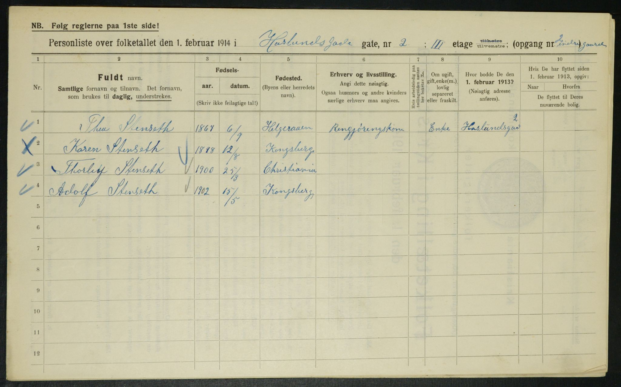 OBA, Municipal Census 1914 for Kristiania, 1914, p. 26873