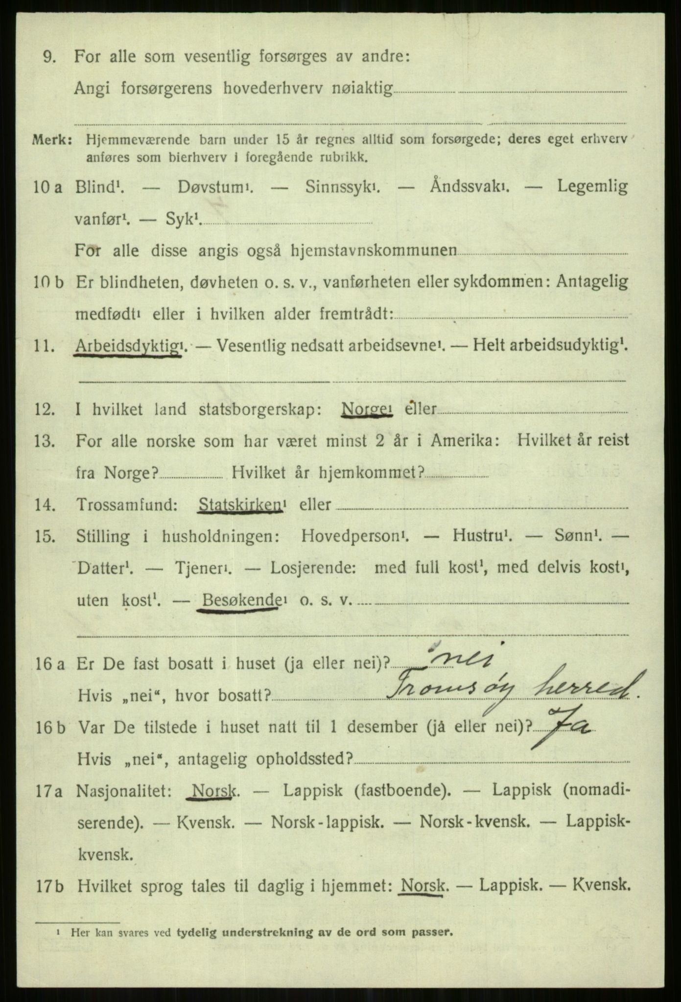 SATØ, 1920 census for Karlsøy, 1920, p. 3308