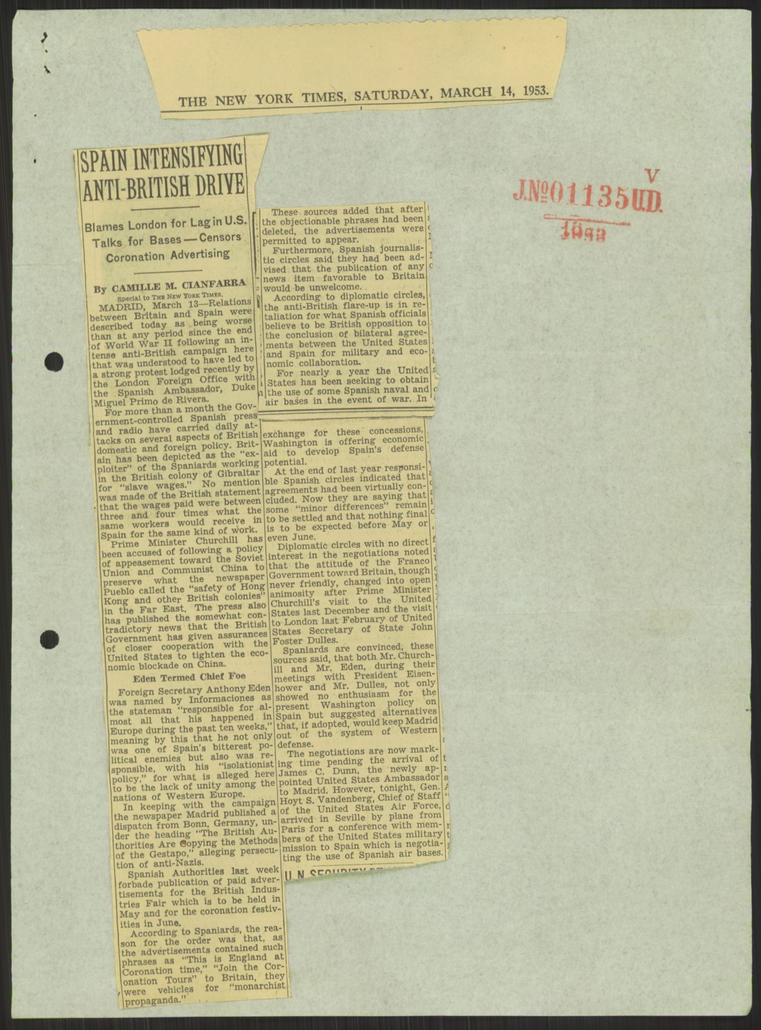 Utenriksdepartementet, RA/S-2259, 1951-1959, p. 573