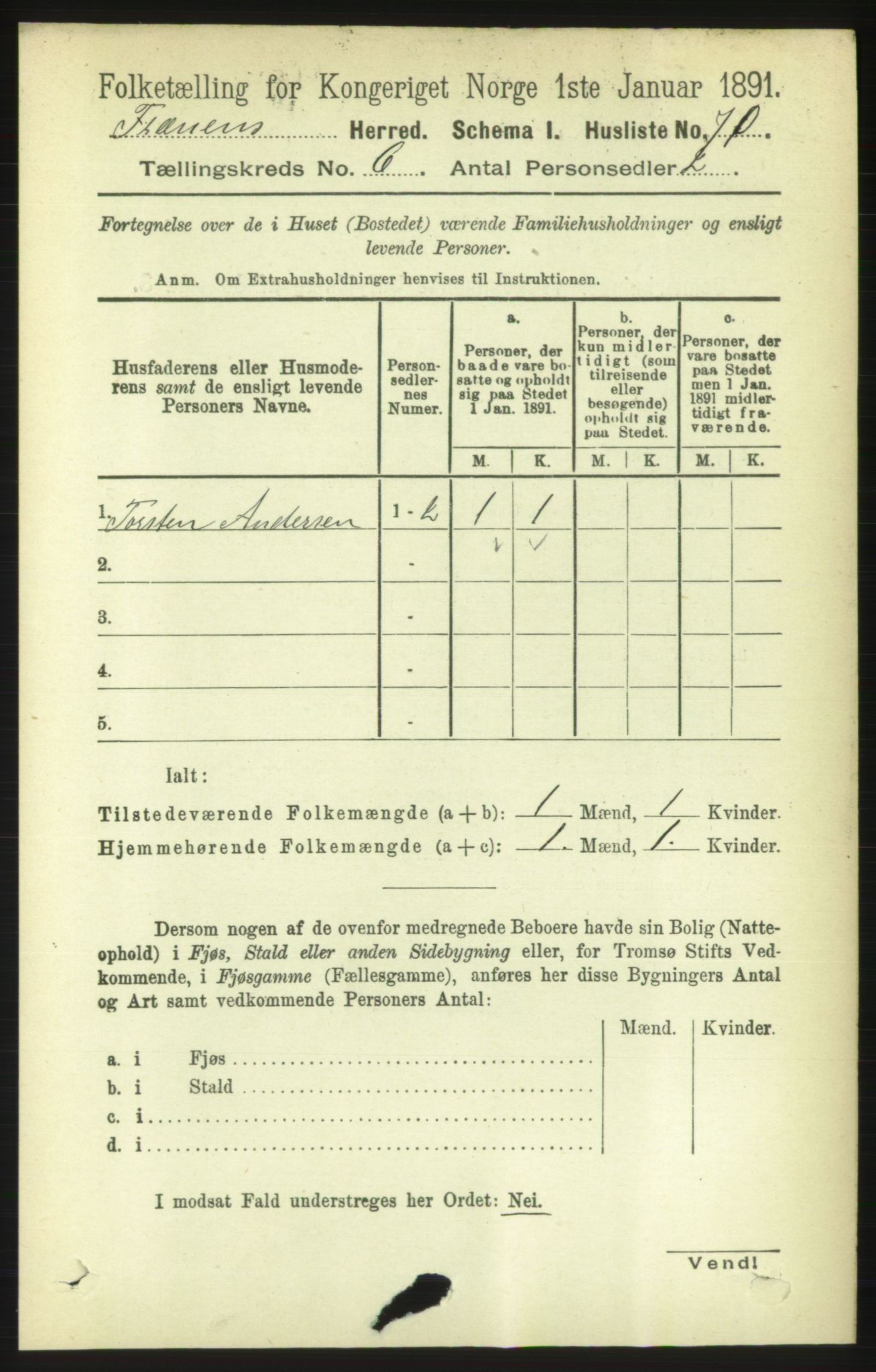 RA, 1891 census for 1548 Fræna, 1891, p. 1855