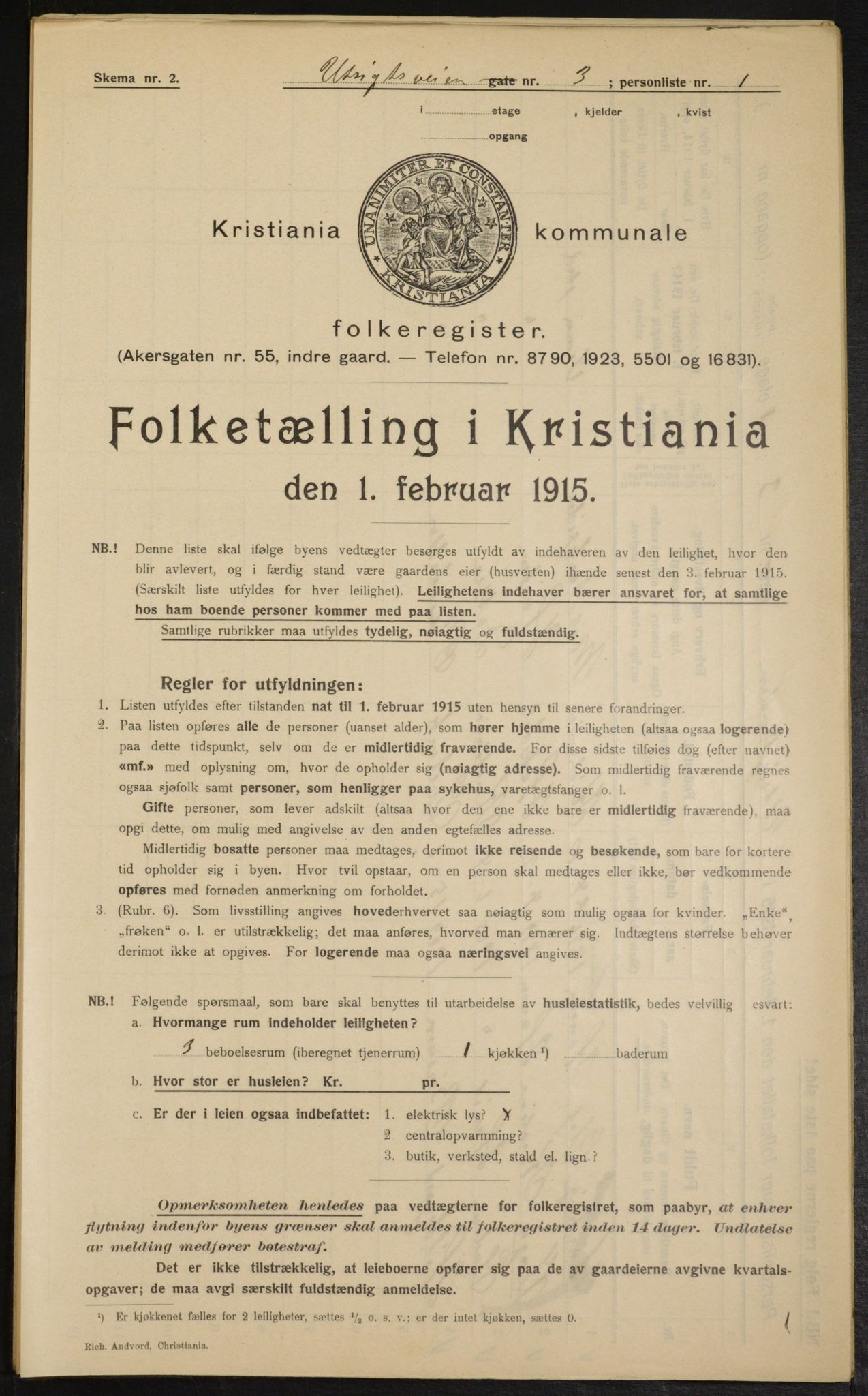 OBA, Municipal Census 1915 for Kristiania, 1915, p. 121959