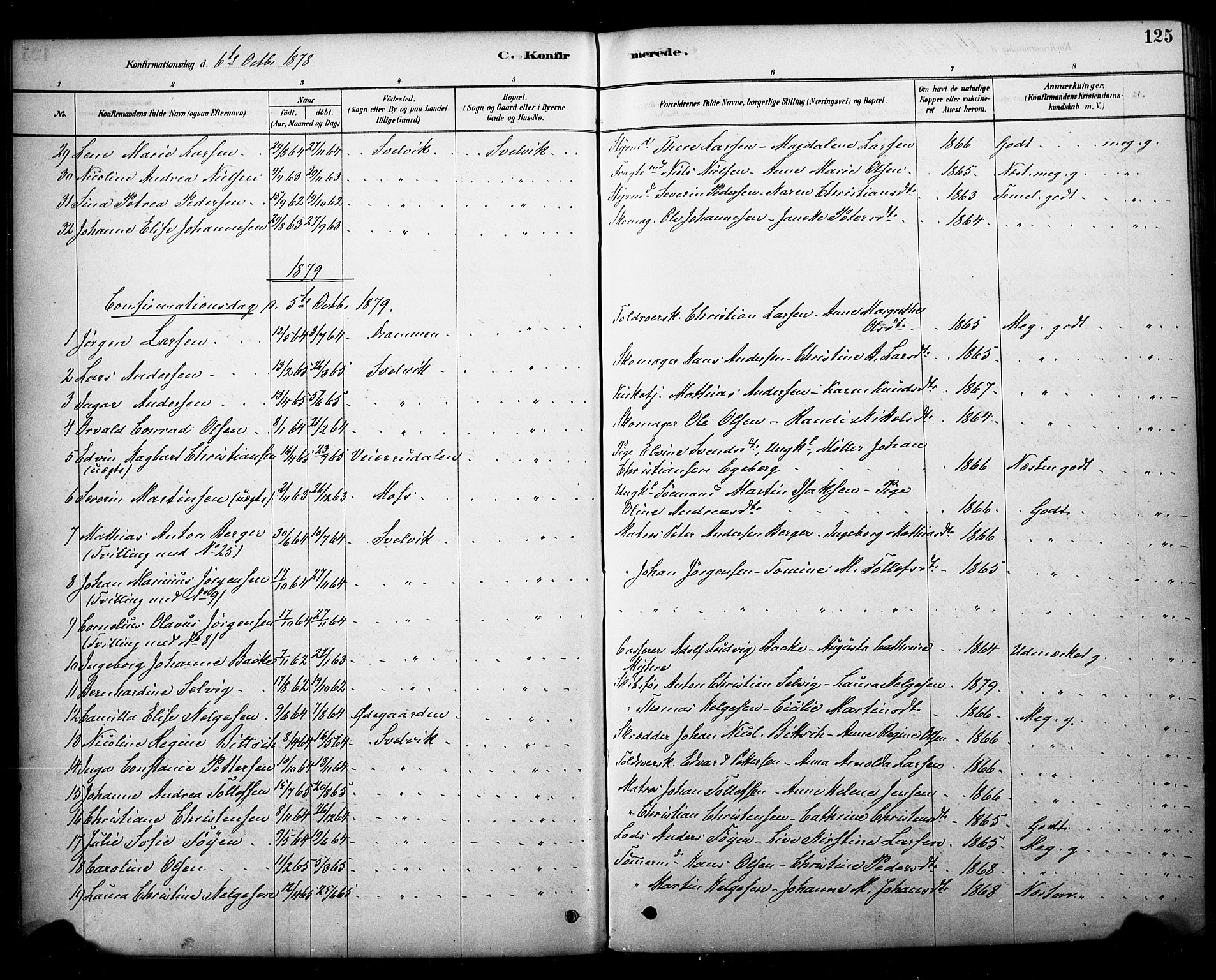 Strømm kirkebøker, AV/SAKO-A-322/F/Fb/L0001: Parish register (official) no. II 1, 1878-1899, p. 125