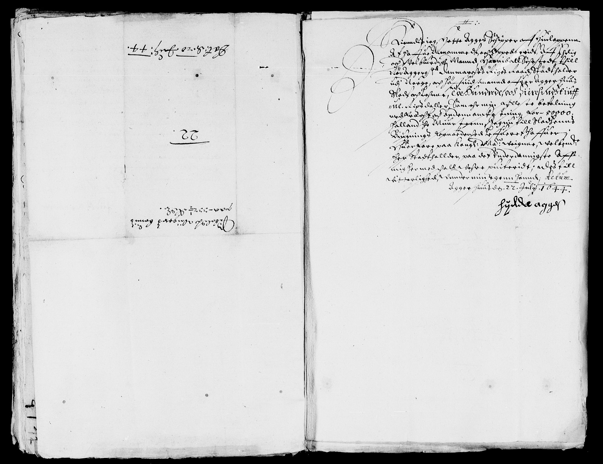 Rentekammeret inntil 1814, Reviderte regnskaper, Lensregnskaper, AV/RA-EA-5023/R/Rb/Rba/L0182: Akershus len, 1643-1645