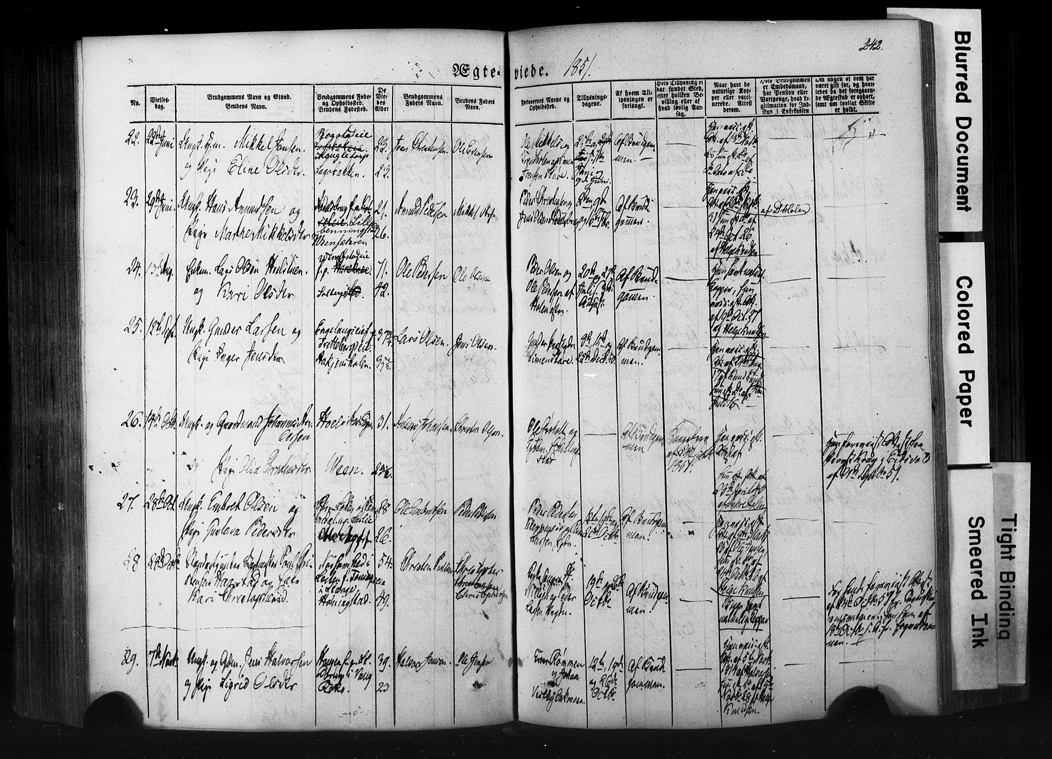 Løten prestekontor, AV/SAH-PREST-022/K/Ka/L0007: Parish register (official) no. 7, 1850-1859, p. 242