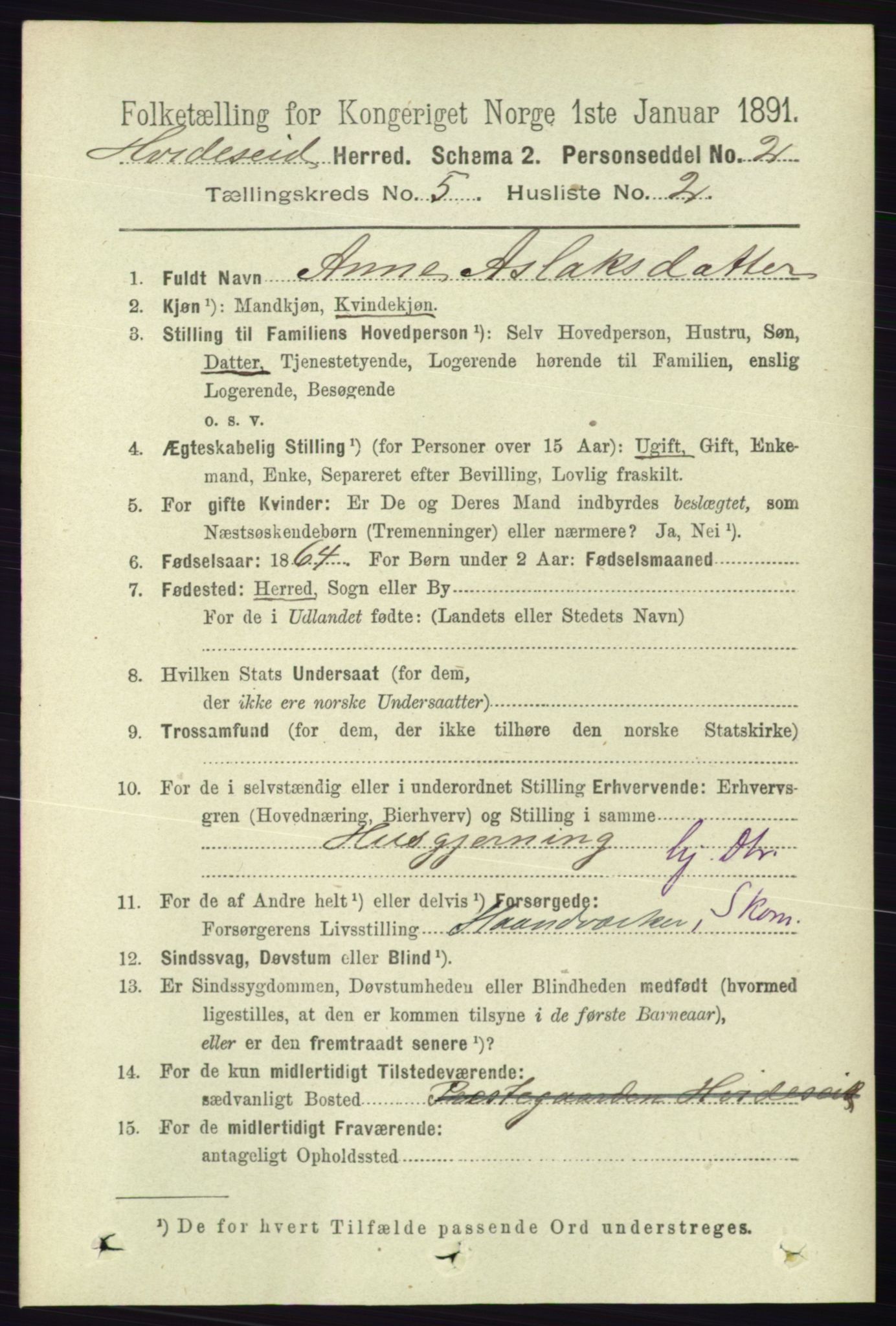 RA, 1891 census for 0829 Kviteseid, 1891, p. 917