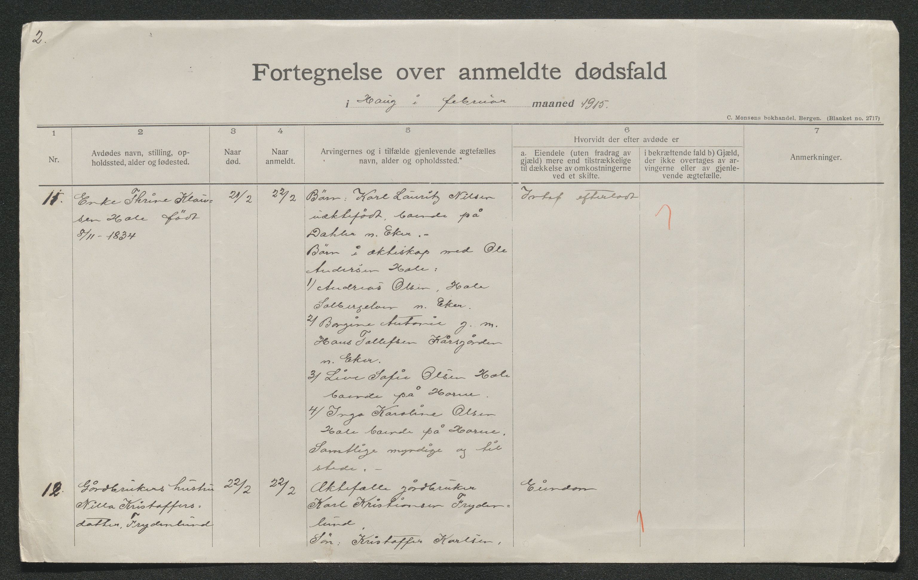 Eiker, Modum og Sigdal sorenskriveri, AV/SAKO-A-123/H/Ha/Hab/L0037: Dødsfallsmeldinger, 1914-1915, p. 953