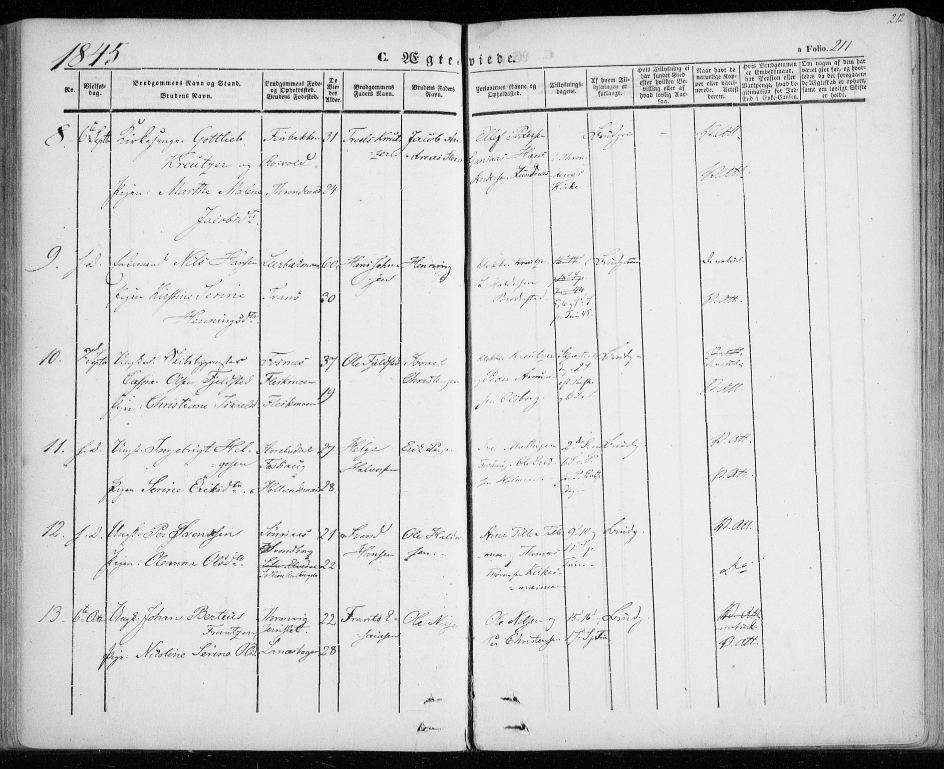 Lenvik sokneprestembete, SATØ/S-1310/H/Ha/Haa/L0006kirke: Parish register (official) no. 6, 1845-1854, p. 212