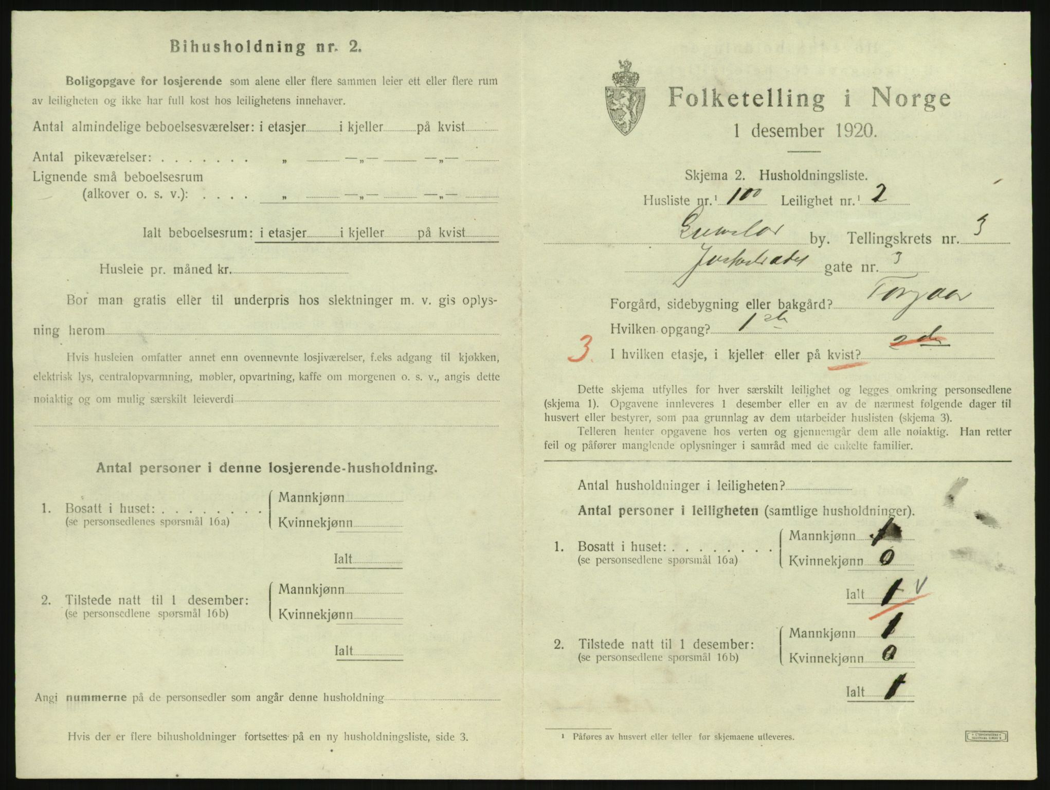 SAK, 1920 census for Grimstad, 1920, p. 1805