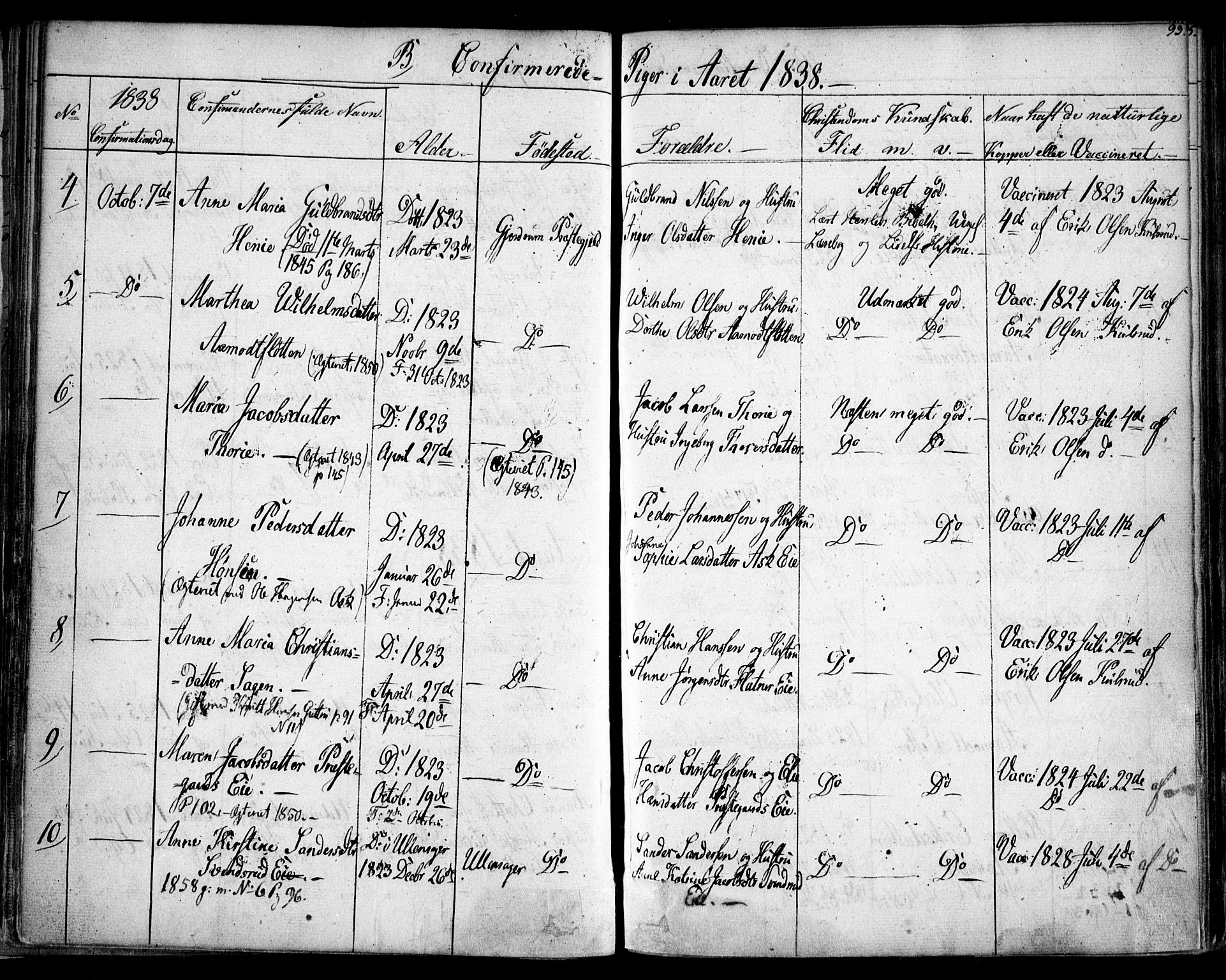 Gjerdrum prestekontor Kirkebøker, AV/SAO-A-10412b/F/Fa/L0005: Parish register (official) no. I 5, 1835-1845, p. 93