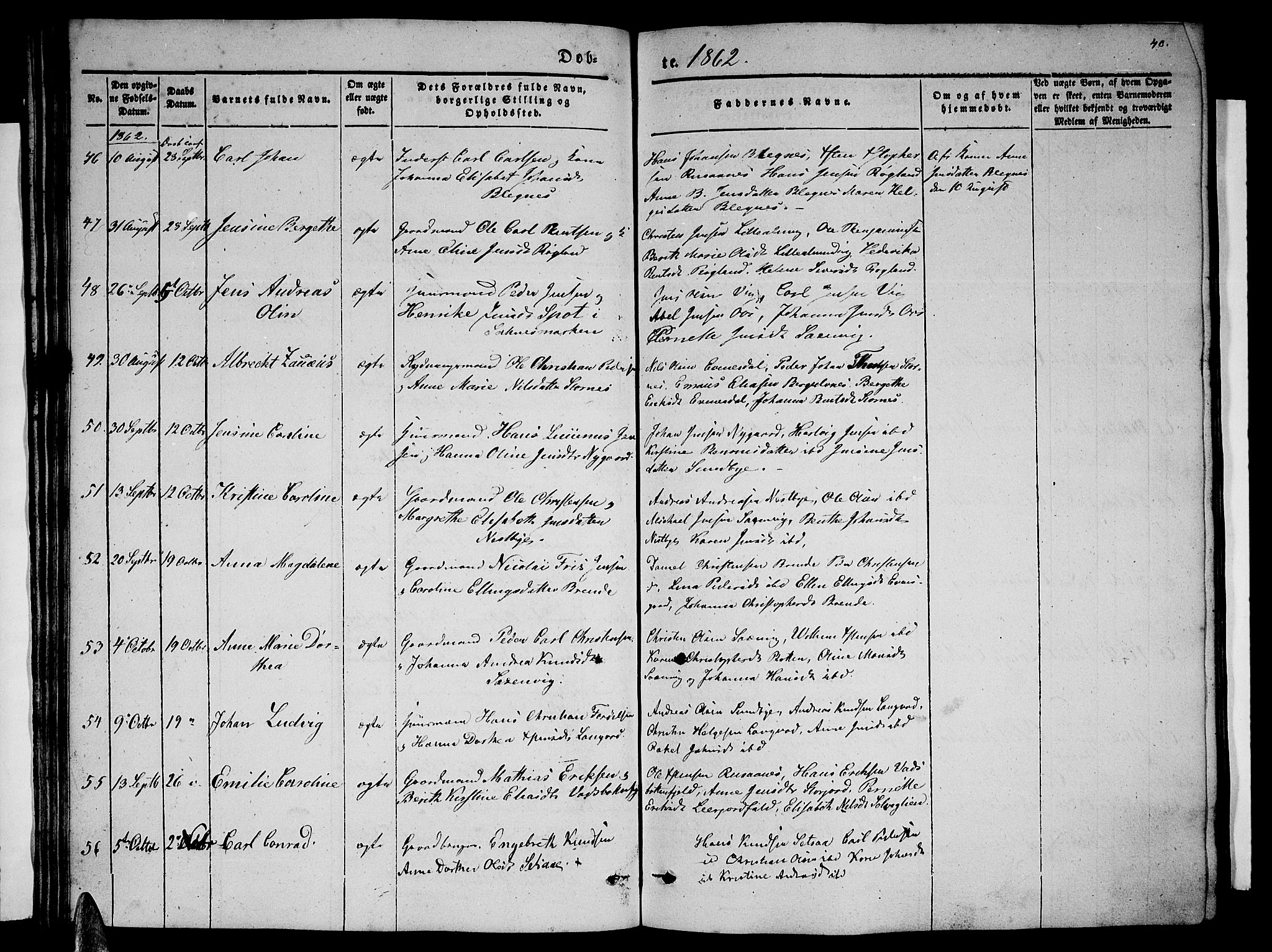Ministerialprotokoller, klokkerbøker og fødselsregistre - Nordland, SAT/A-1459/847/L0678: Parish register (copy) no. 847C06, 1854-1870, p. 40