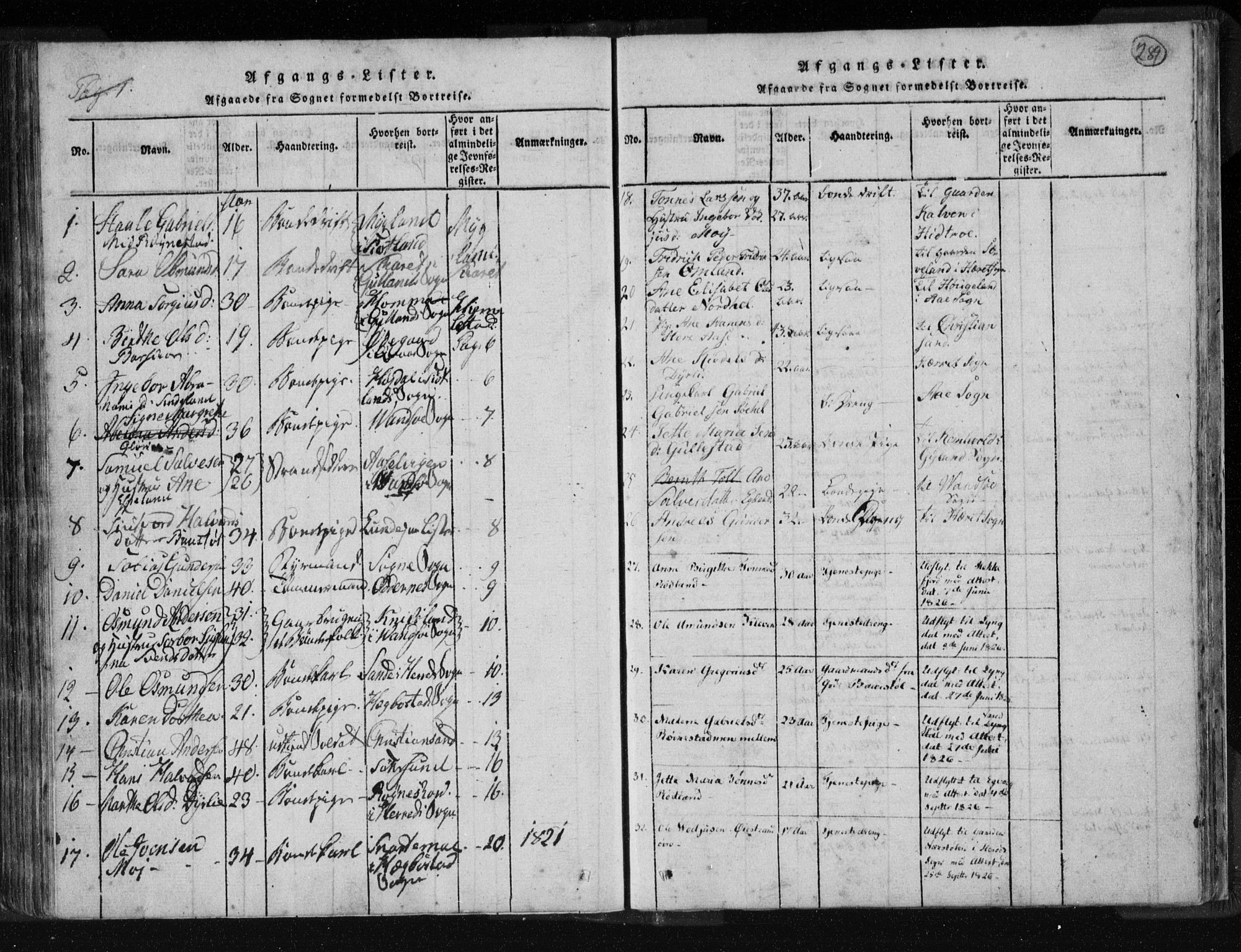 Kvinesdal sokneprestkontor, AV/SAK-1111-0026/F/Fa/Fab/L0003: Parish register (official) no. A 3, 1815-1829, p. 289