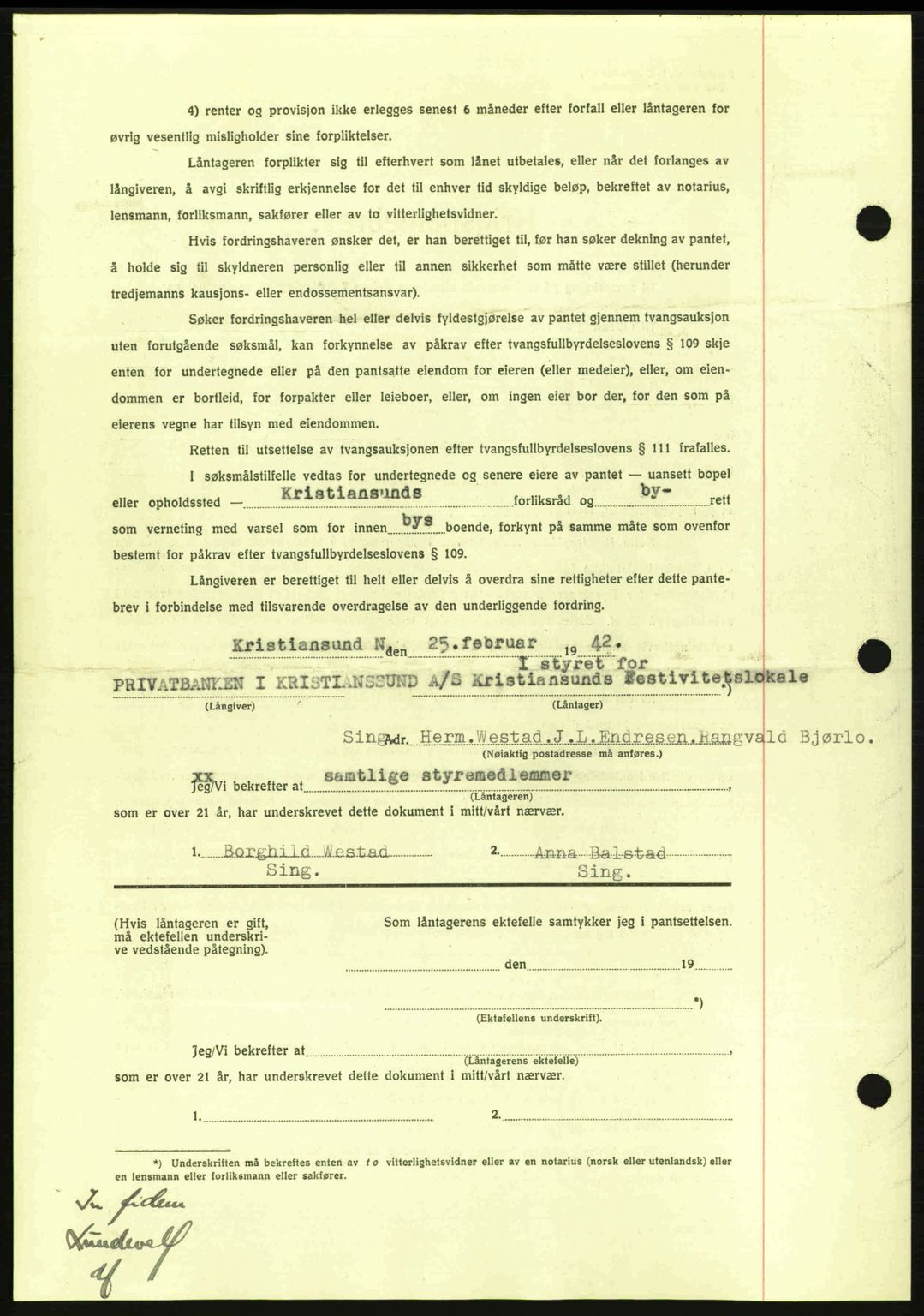 Kristiansund byfogd, AV/SAT-A-4587/A/27: Mortgage book no. 35, 1941-1942, Diary no: : 366/1942