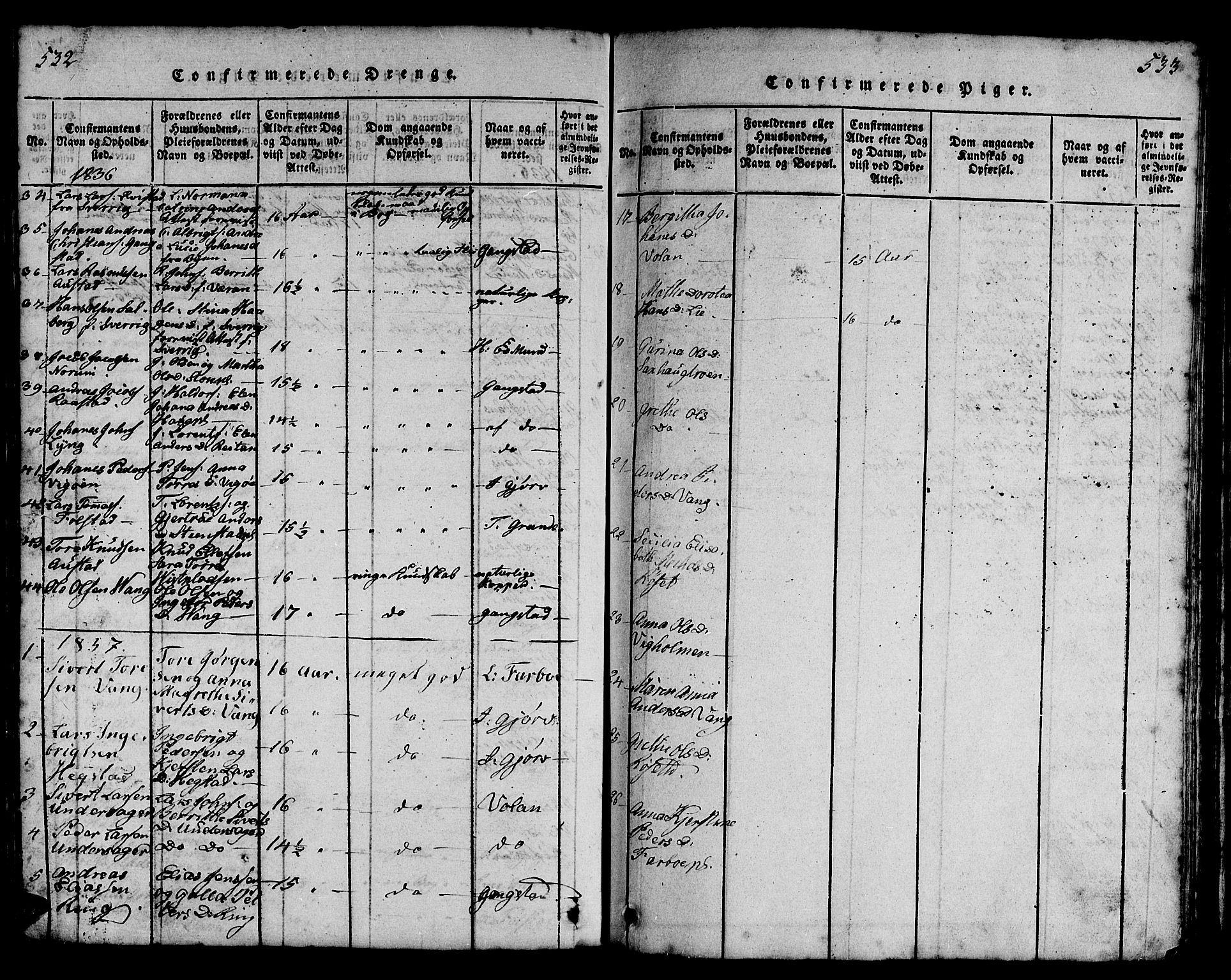 Ministerialprotokoller, klokkerbøker og fødselsregistre - Nord-Trøndelag, SAT/A-1458/730/L0298: Parish register (copy) no. 730C01, 1816-1849, p. 532-533