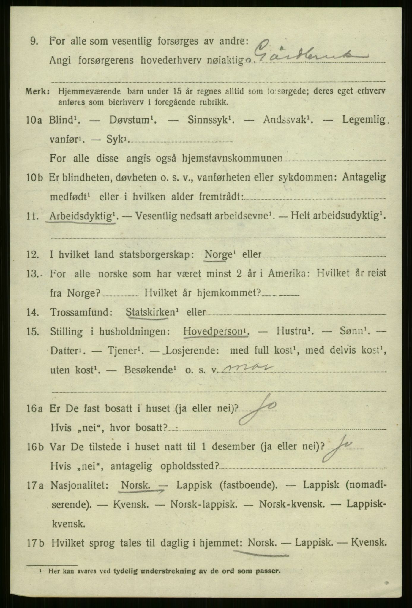 SATØ, 1920 census for Nordreisa, 1920, p. 2164