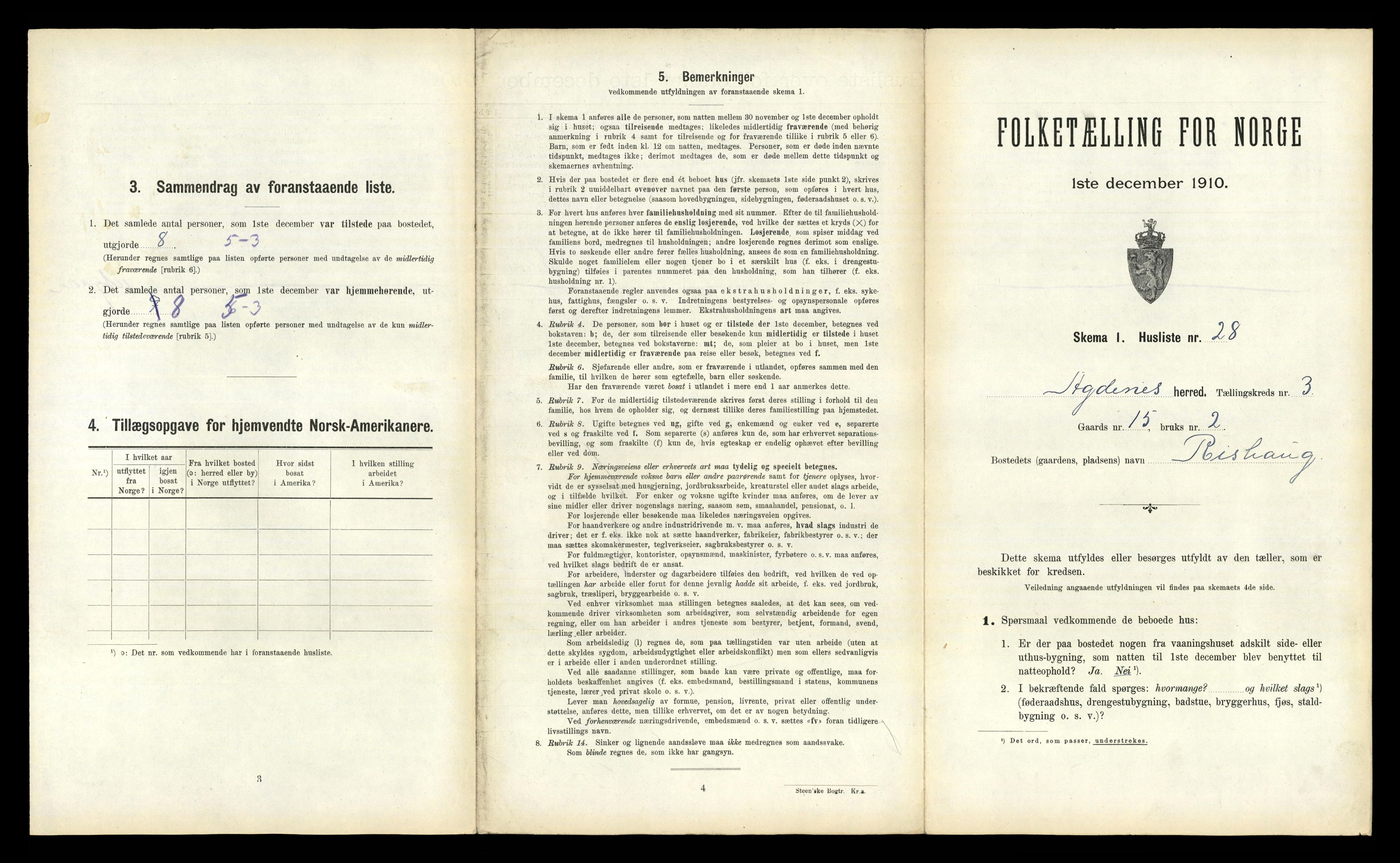 RA, 1910 census for Agdenes, 1910, p. 269