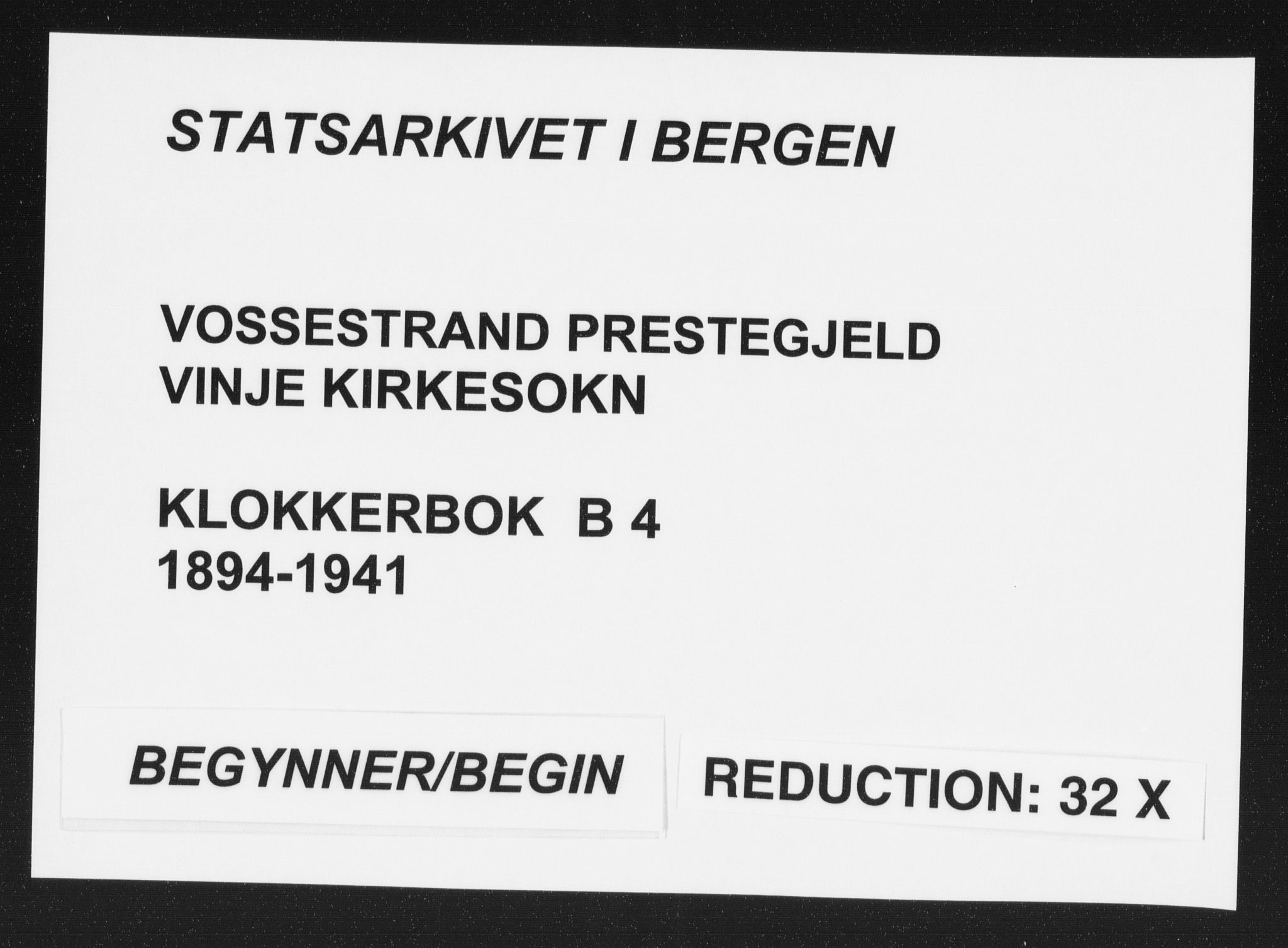 Vossestrand Sokneprestembete, SAB/A-79101/H/Hab: Parish register (copy) no. B 4, 1894-1941