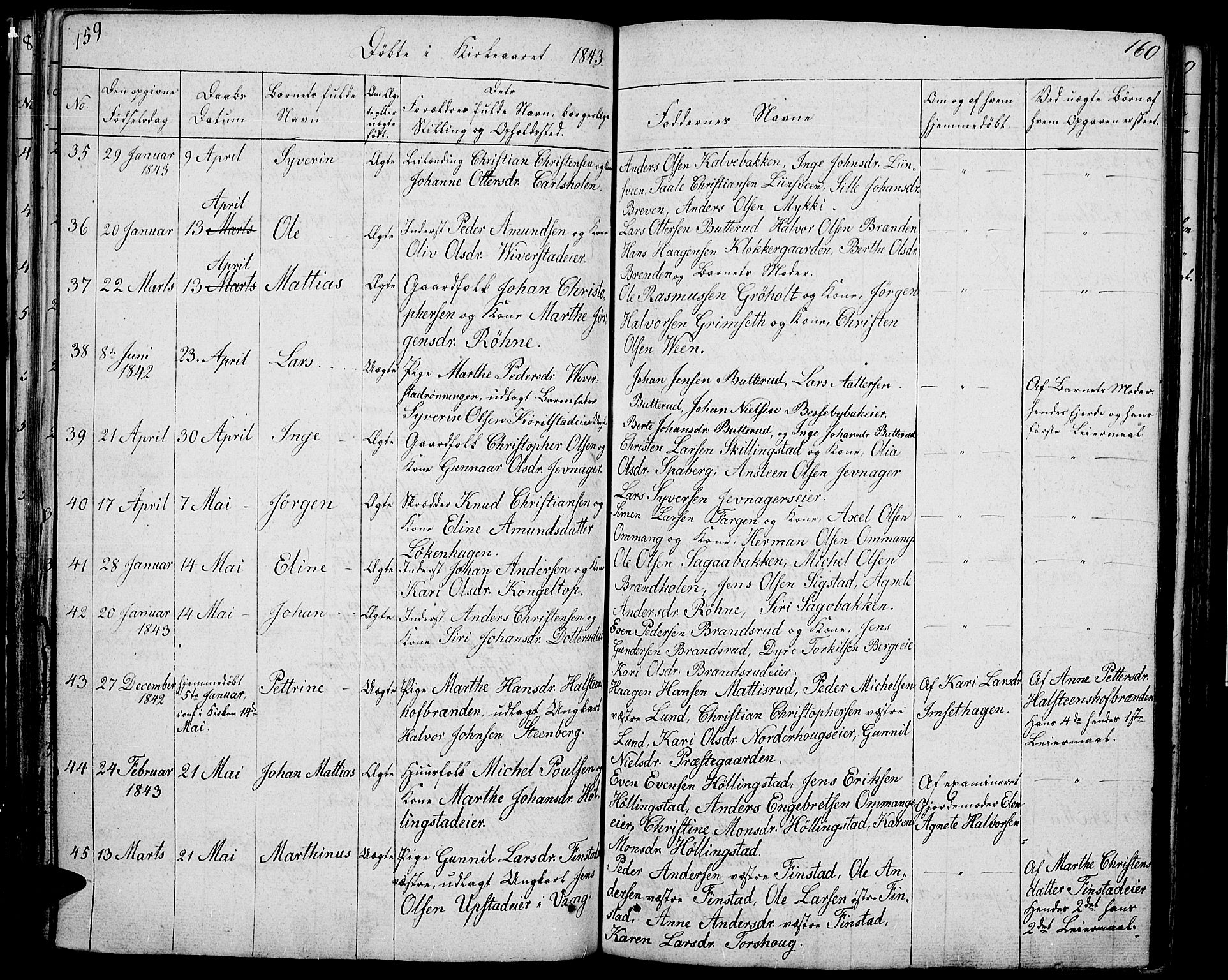 Løten prestekontor, AV/SAH-PREST-022/L/La/L0002: Parish register (copy) no. 2, 1832-1850, p. 159-160