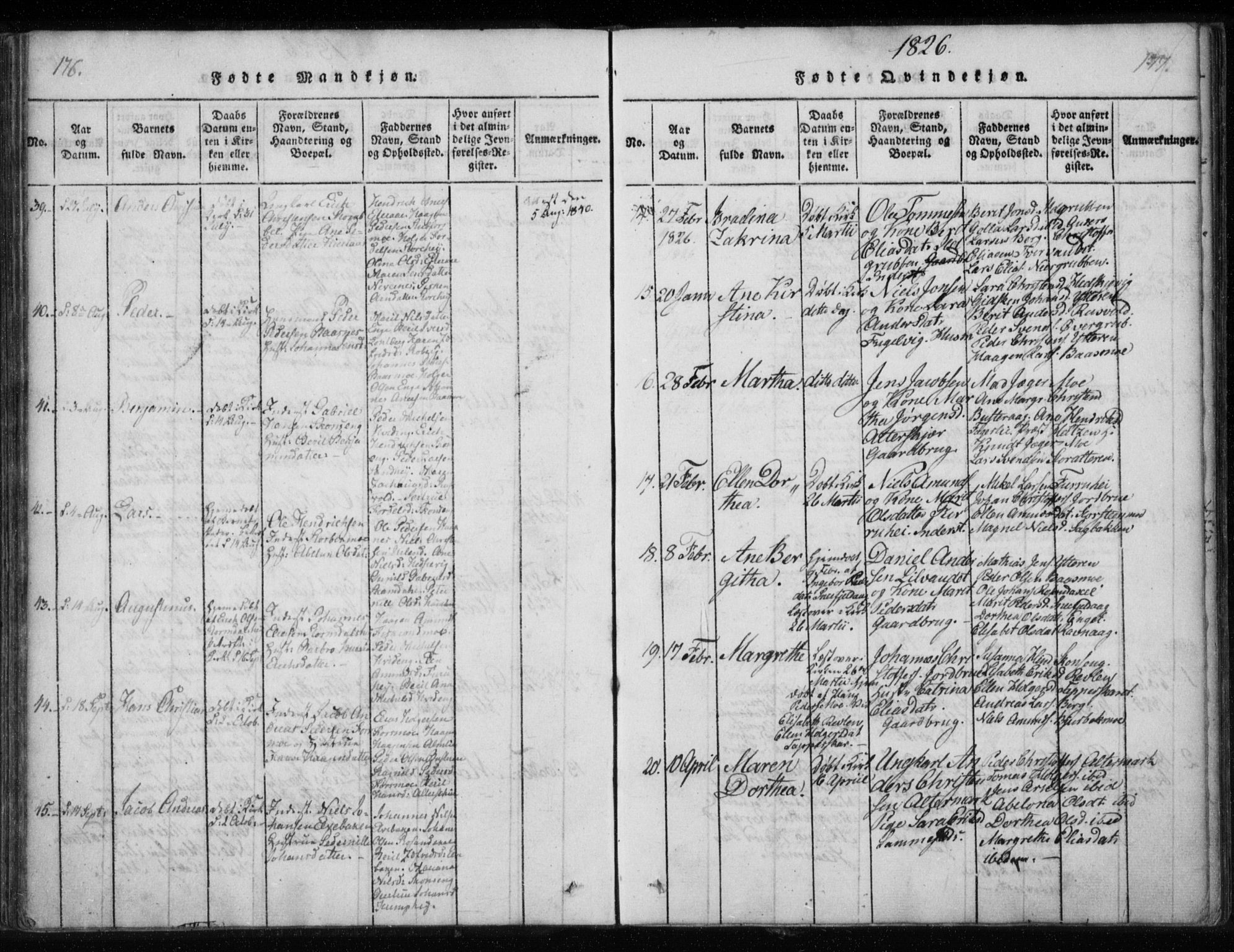 Ministerialprotokoller, klokkerbøker og fødselsregistre - Nordland, AV/SAT-A-1459/825/L0353: Parish register (official) no. 825A07, 1820-1826, p. 176-177