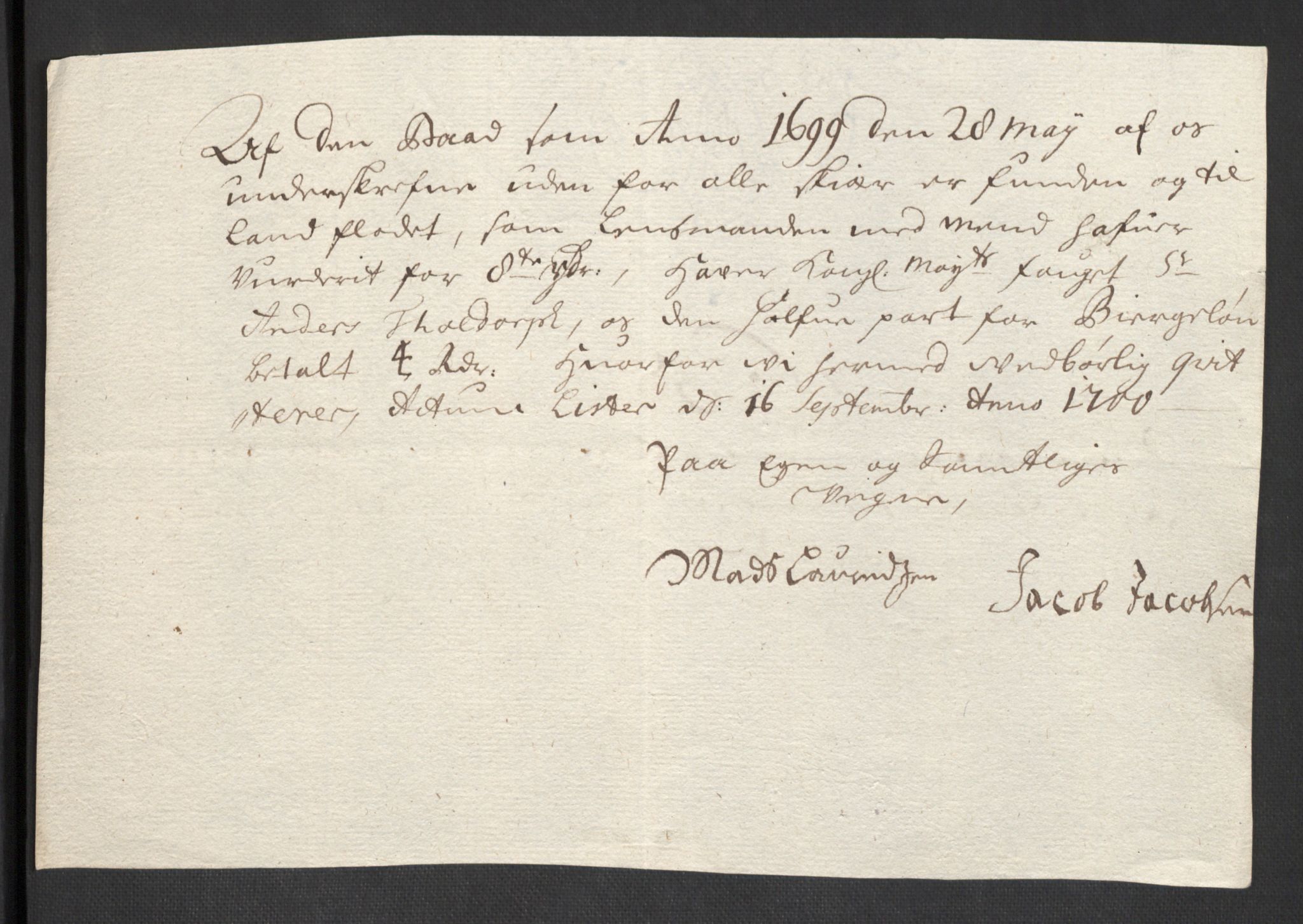 Rentekammeret inntil 1814, Reviderte regnskaper, Fogderegnskap, RA/EA-4092/R43/L2548: Fogderegnskap Lista og Mandal, 1700, p. 58