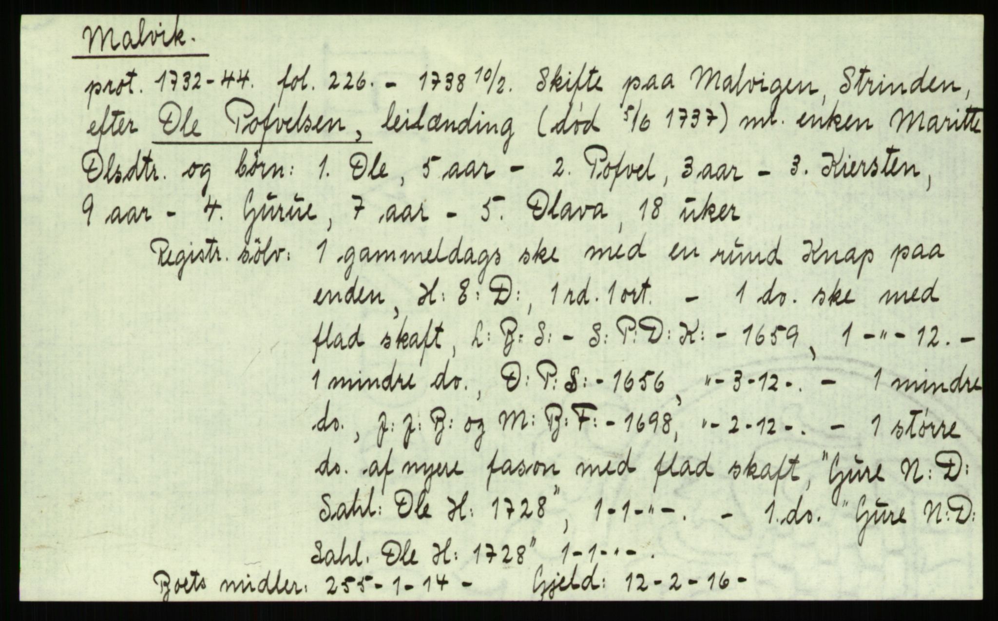 Strinda og Selbu sorenskriveri, AV/SAT-A-0015/3, 1700-1766, p. 857