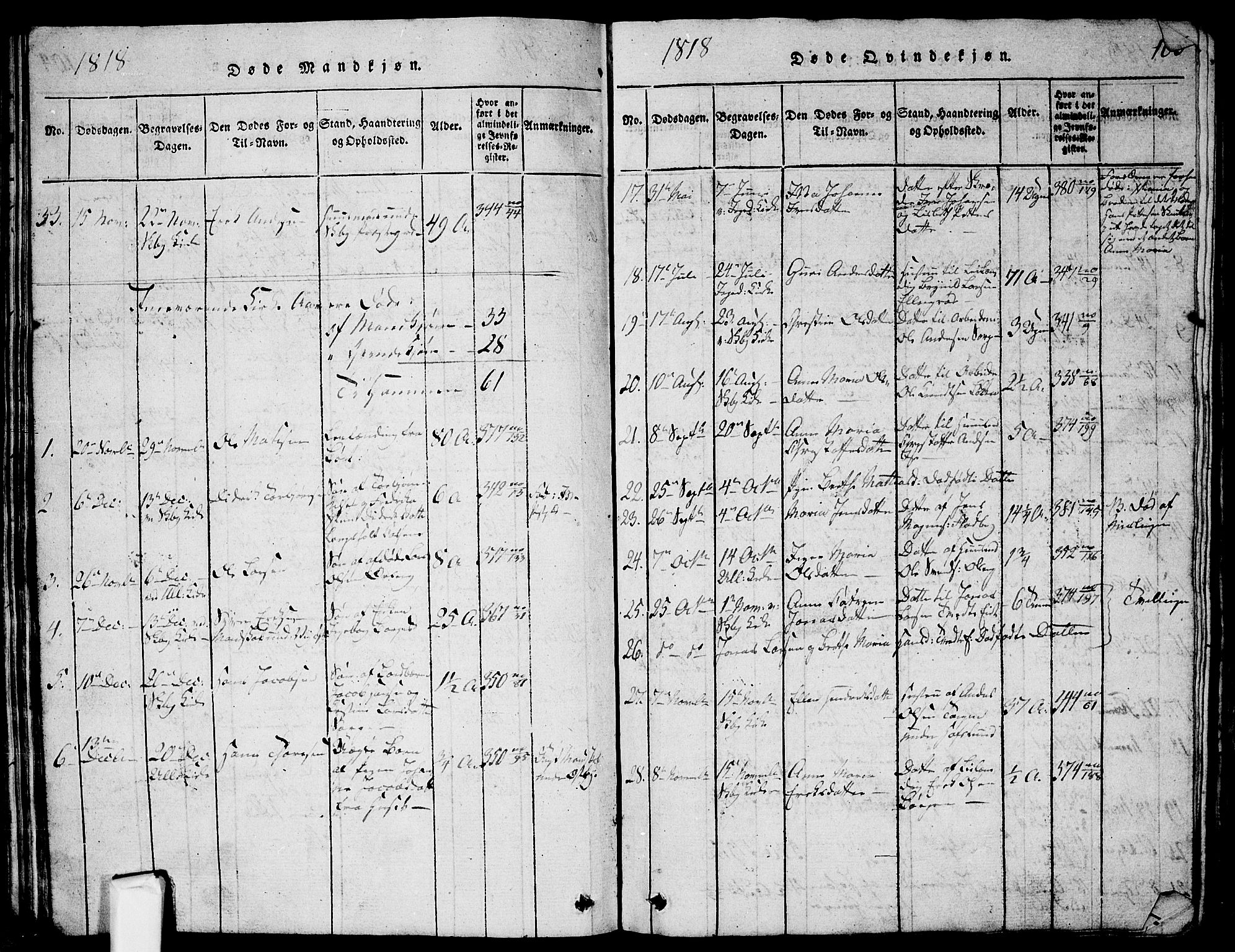Skjeberg prestekontor Kirkebøker, SAO/A-10923/G/Ga/L0001: Parish register (copy) no. I 1, 1815-1830, p. 105