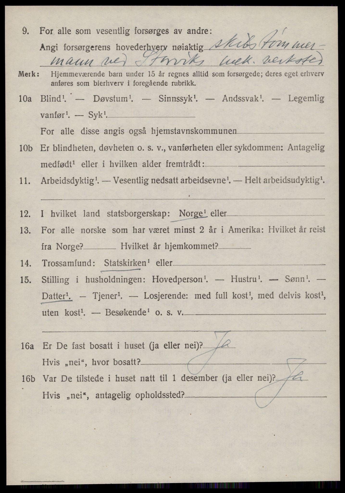 SAT, 1920 census for Bremsnes, 1920, p. 2022