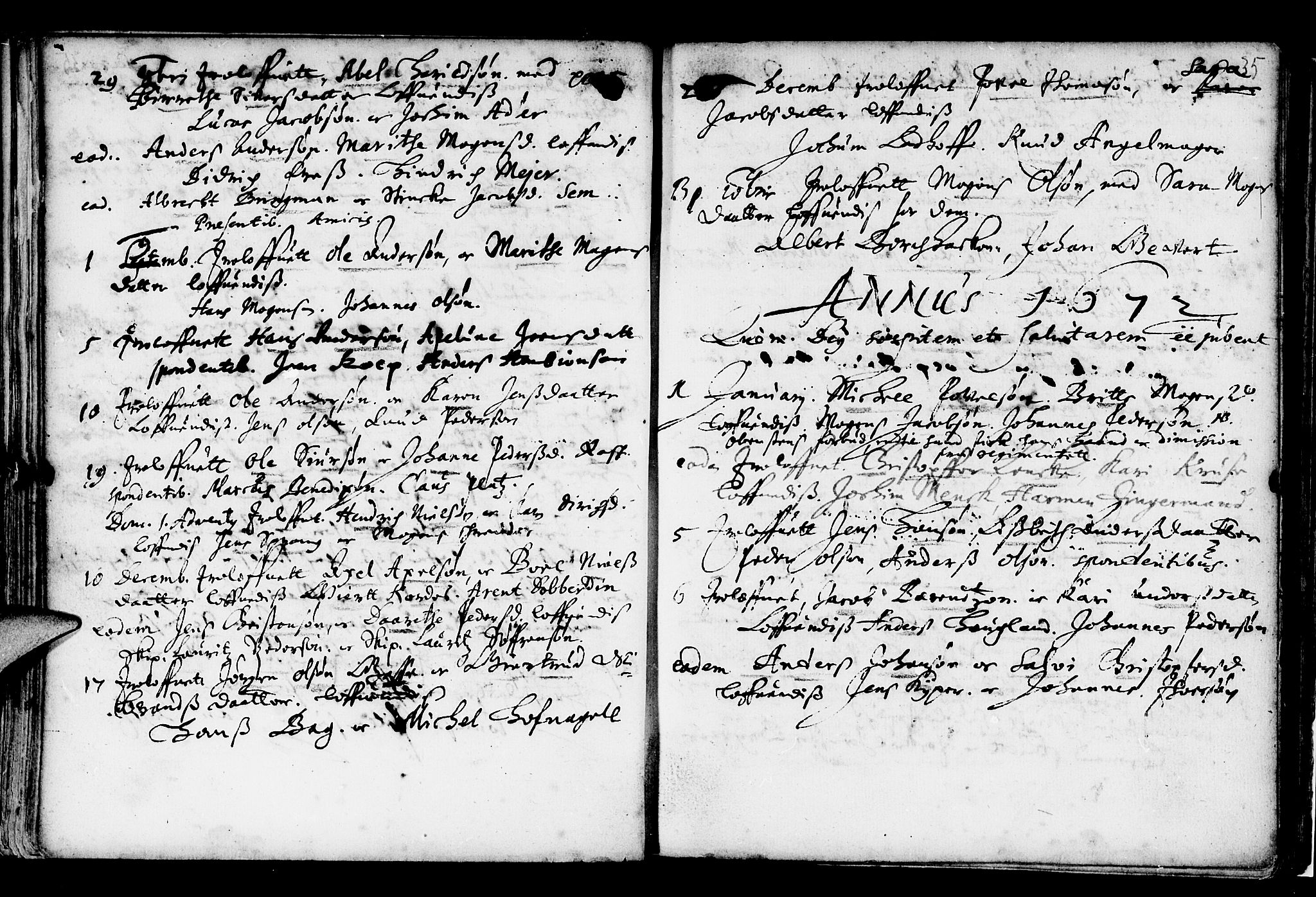 Domkirken sokneprestembete, SAB/A-74801/H/Haa/L0006: Parish register (official) no. A 6, 1663-1683, p. 35