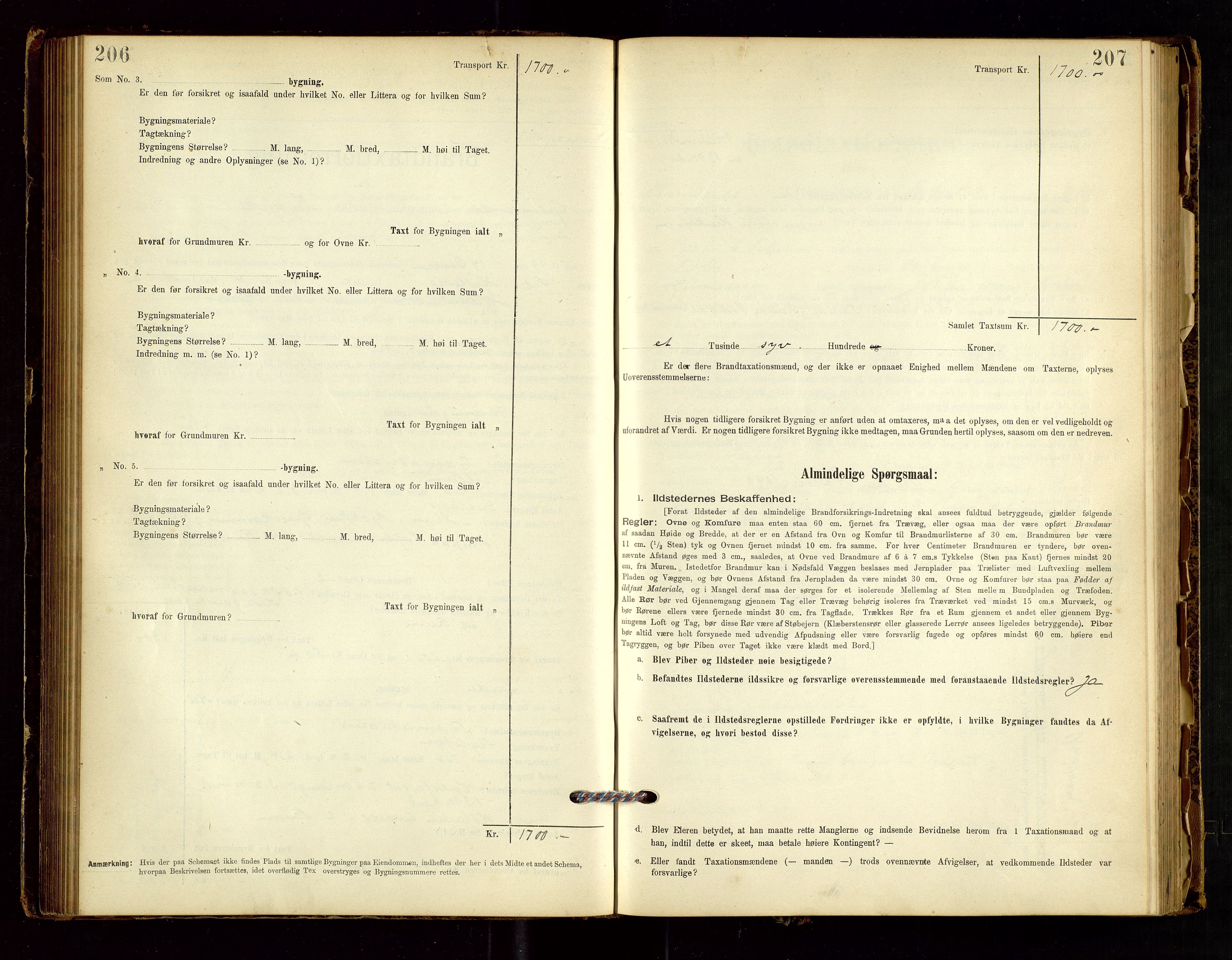 Hjelmeland lensmannskontor, AV/SAST-A-100439/Gob/L0001: "Brandtaxationsprotokol", 1895-1932, p. 206-207