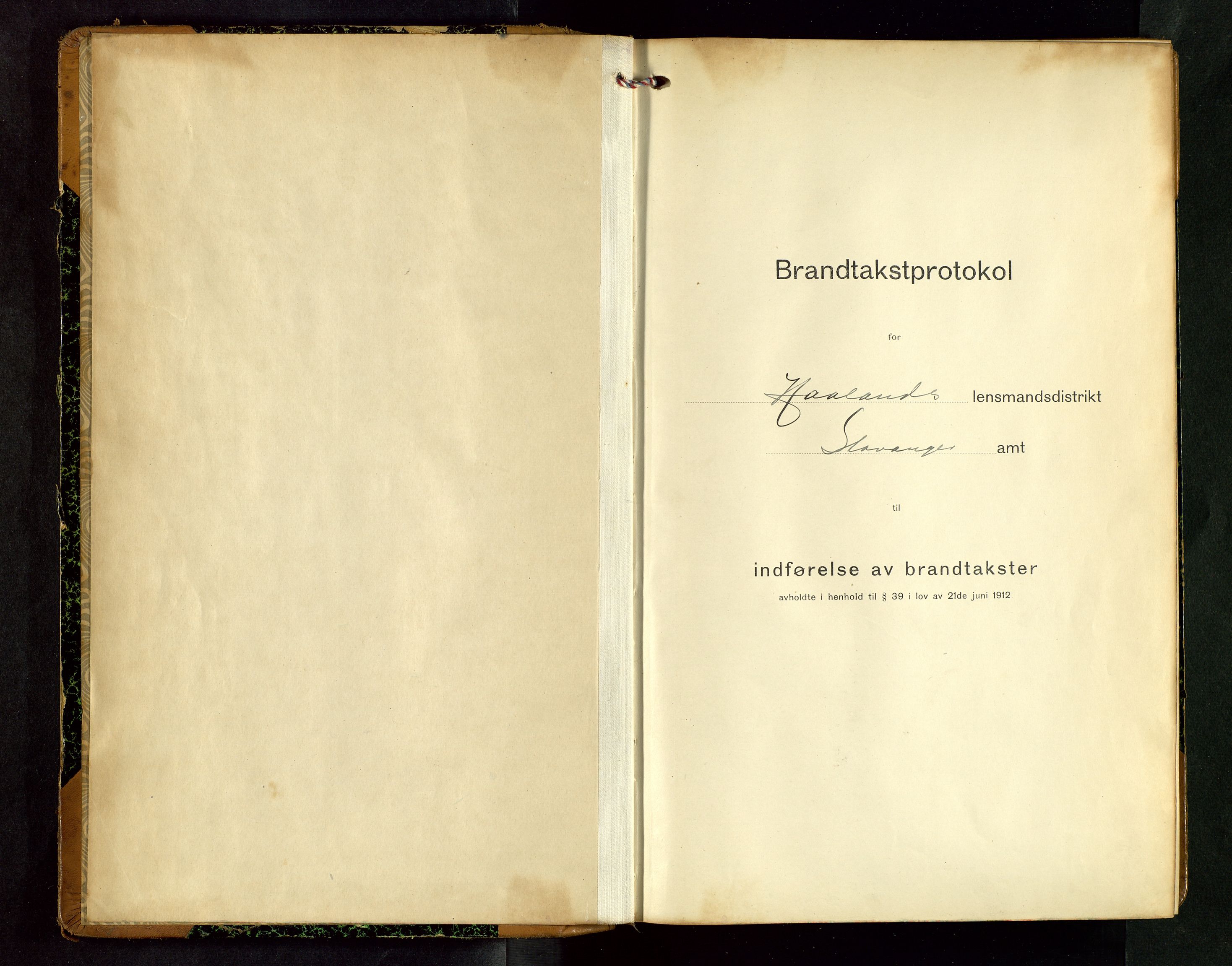 Håland lensmannskontor, AV/SAST-A-100100/Gob/L0006: Branntakstprotokoll - skjematakst. Register i boken., 1917-1920